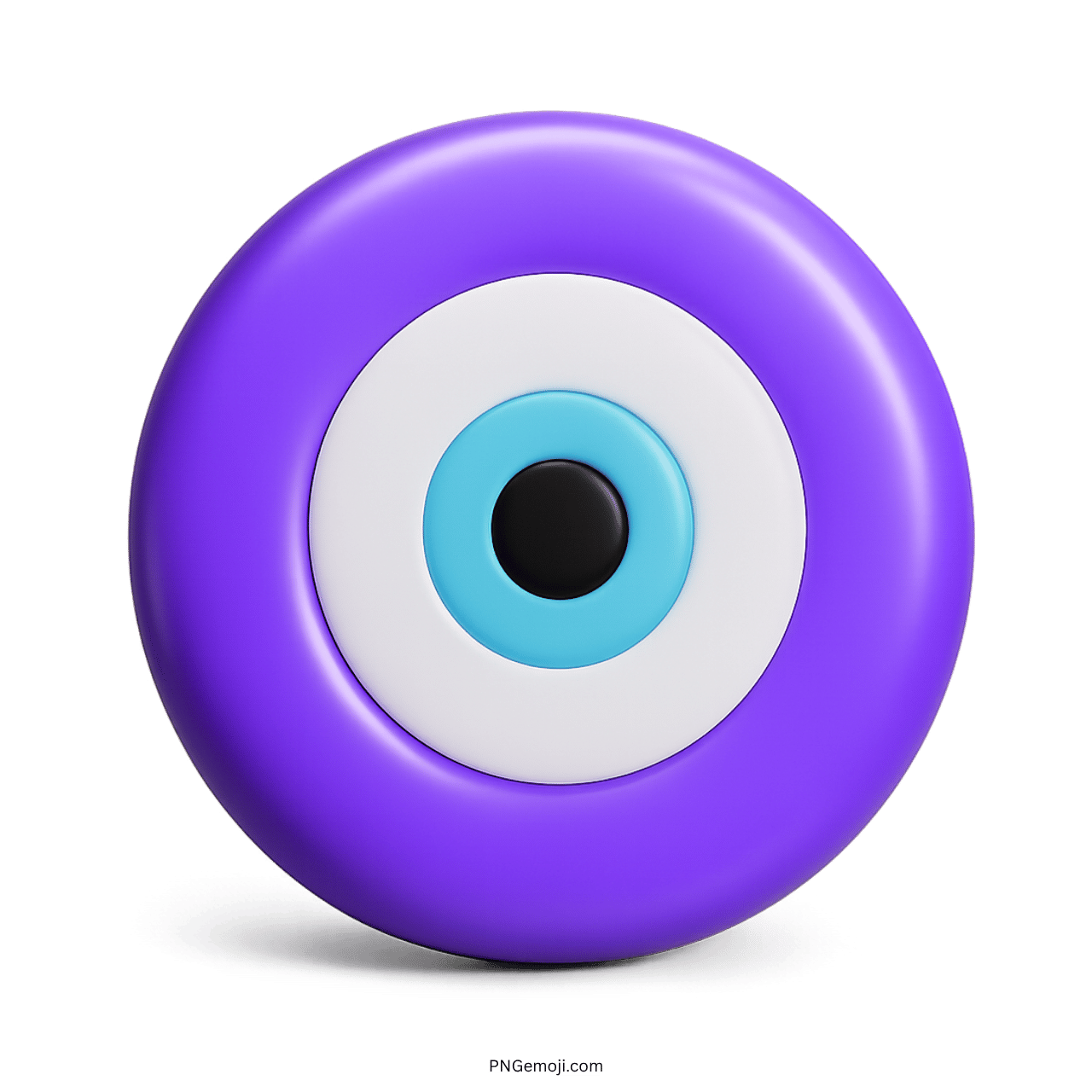 3D purple Nazar amulet emoji with blue evil eye charm for spiritual and digital design