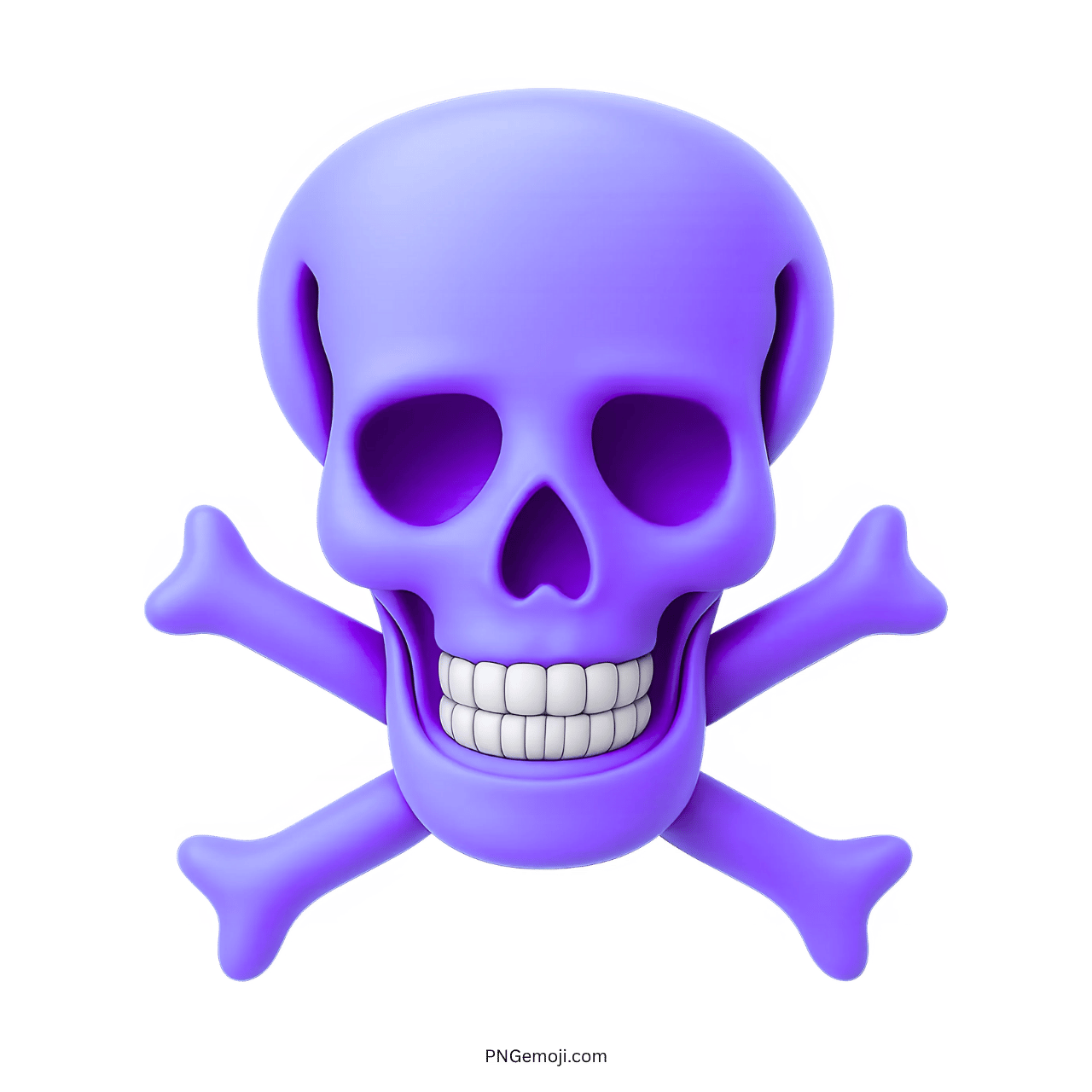 Purple skull and crossbones emoji representing danger, toxic substances, and universal hazardous warnings.