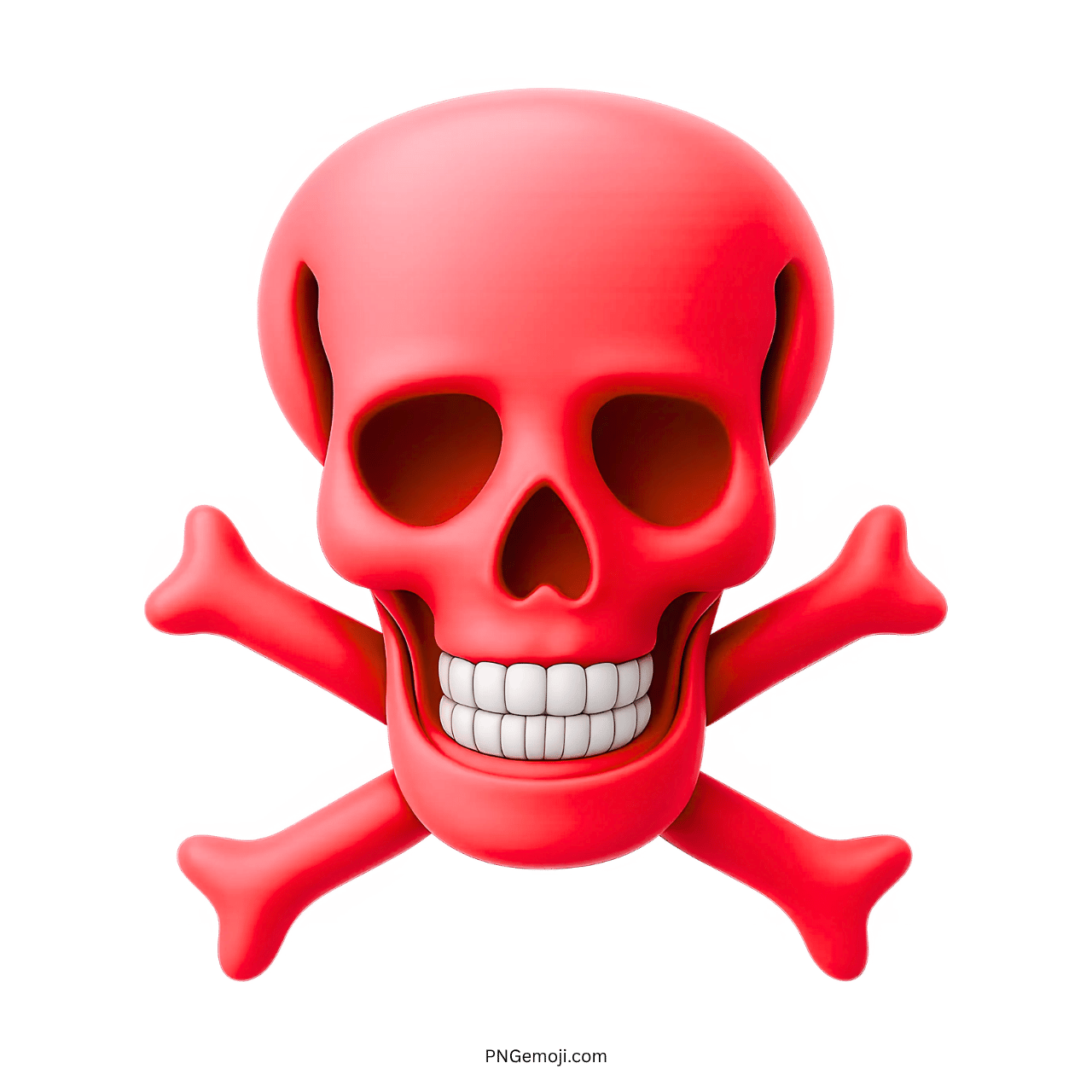 Red skull and crossbones emoji symbolizing extreme danger, toxic substances, and hazardous warnings.
