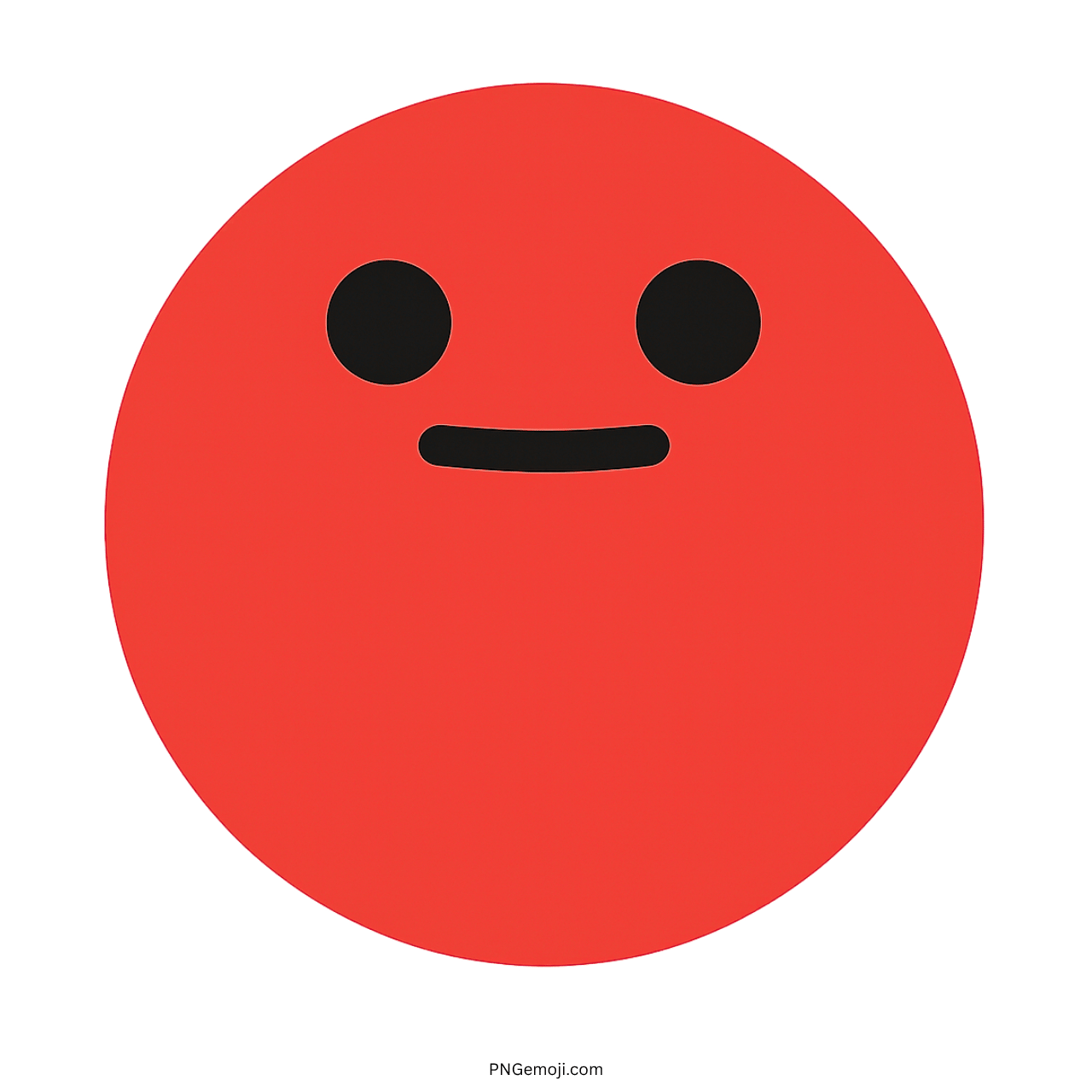 Red smile TikTok emoji face with minimal expression and transparent background PNG