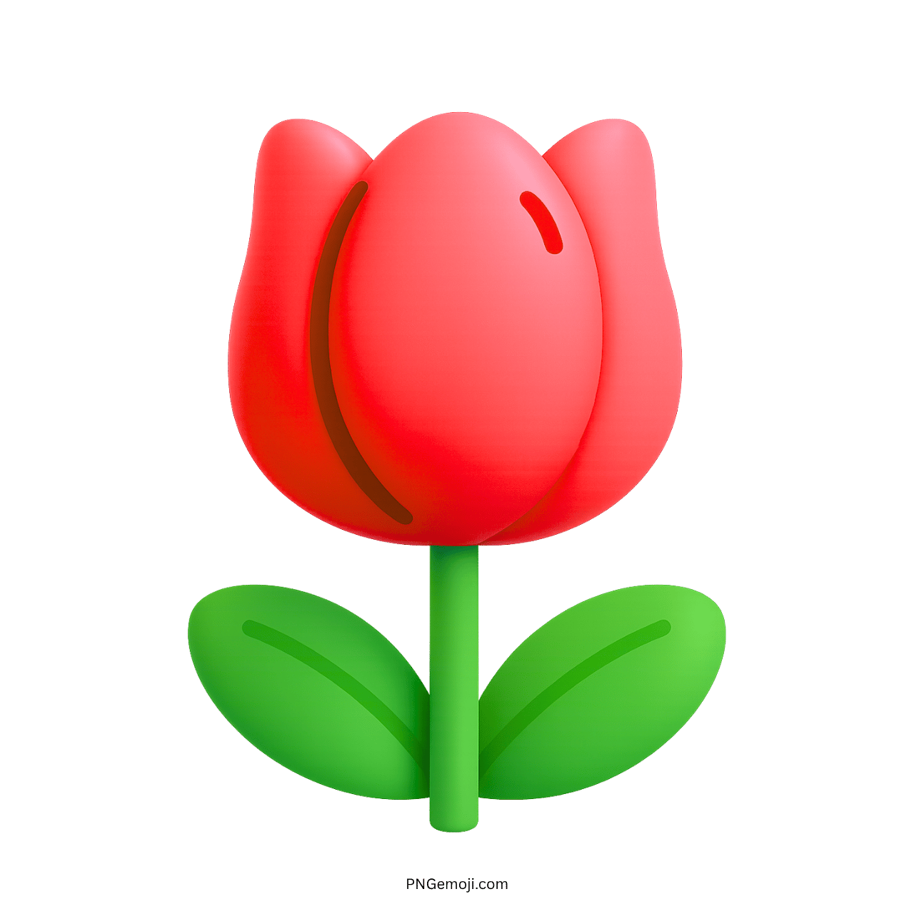 Red Tulip Flower Illustration PNG with Smooth Design