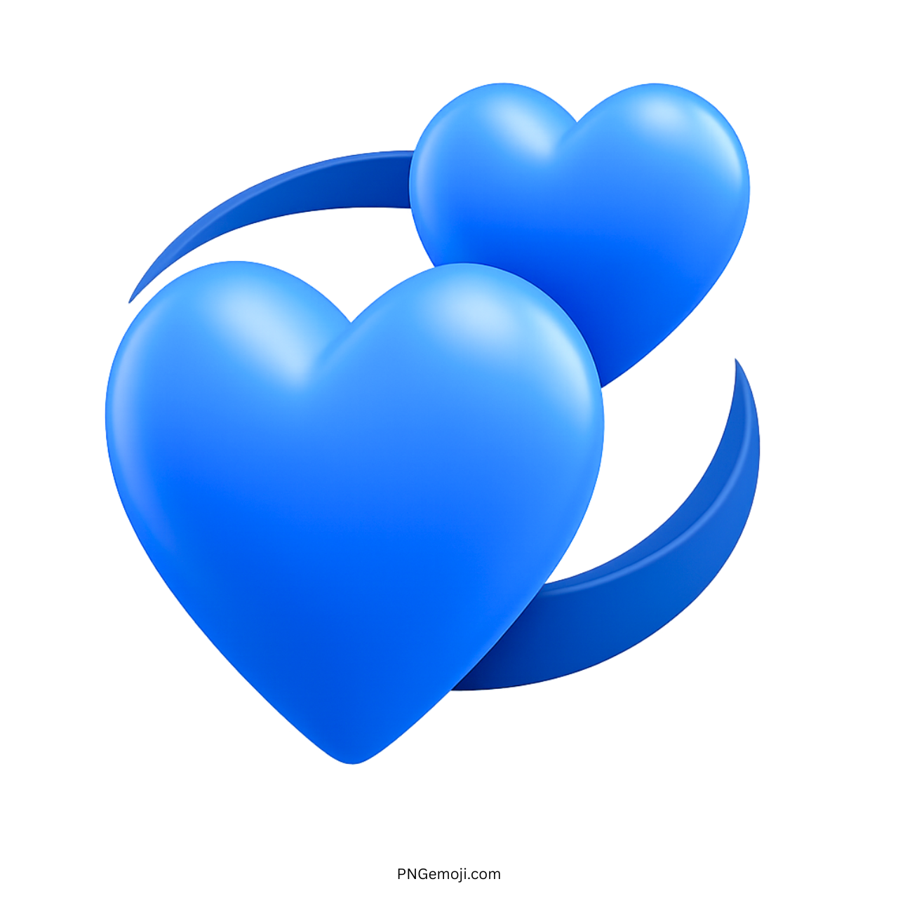 3D revolving blue hearts emoji clipart for love, romance, or emotion design