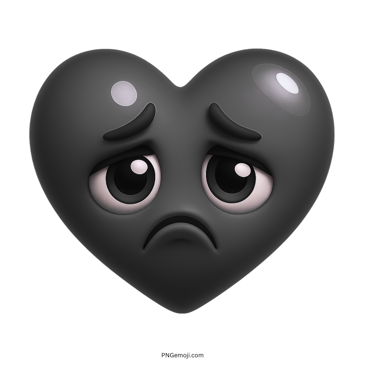 Black heart emoji with sad teary eyes showing grief, emotional pain, or sorrow