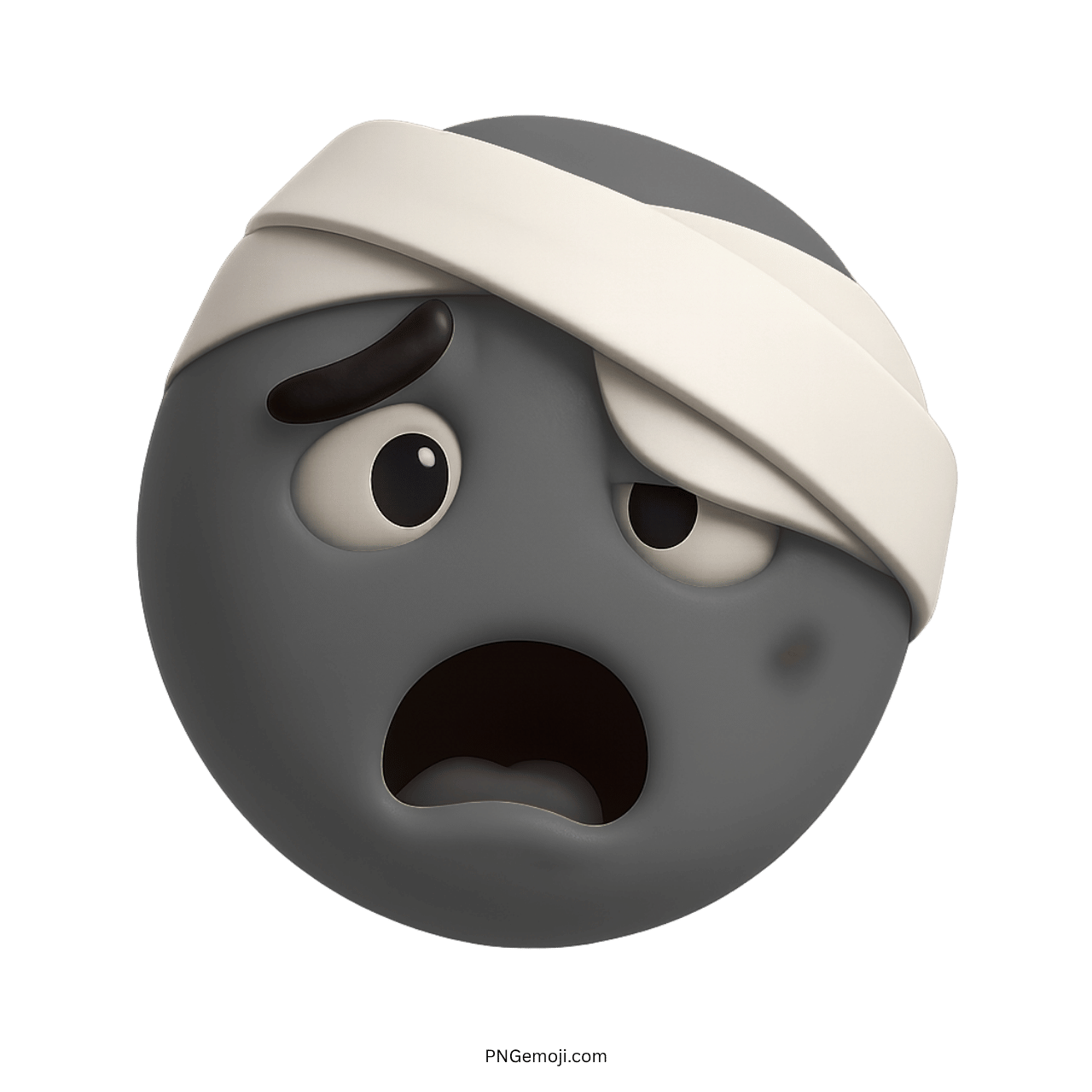  Sad emoji with a head bandage, showing distress and discomfort