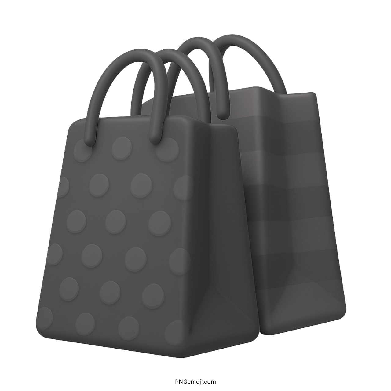 Shopping bags emoji with textured dots and striped design, rendered in 3D style.