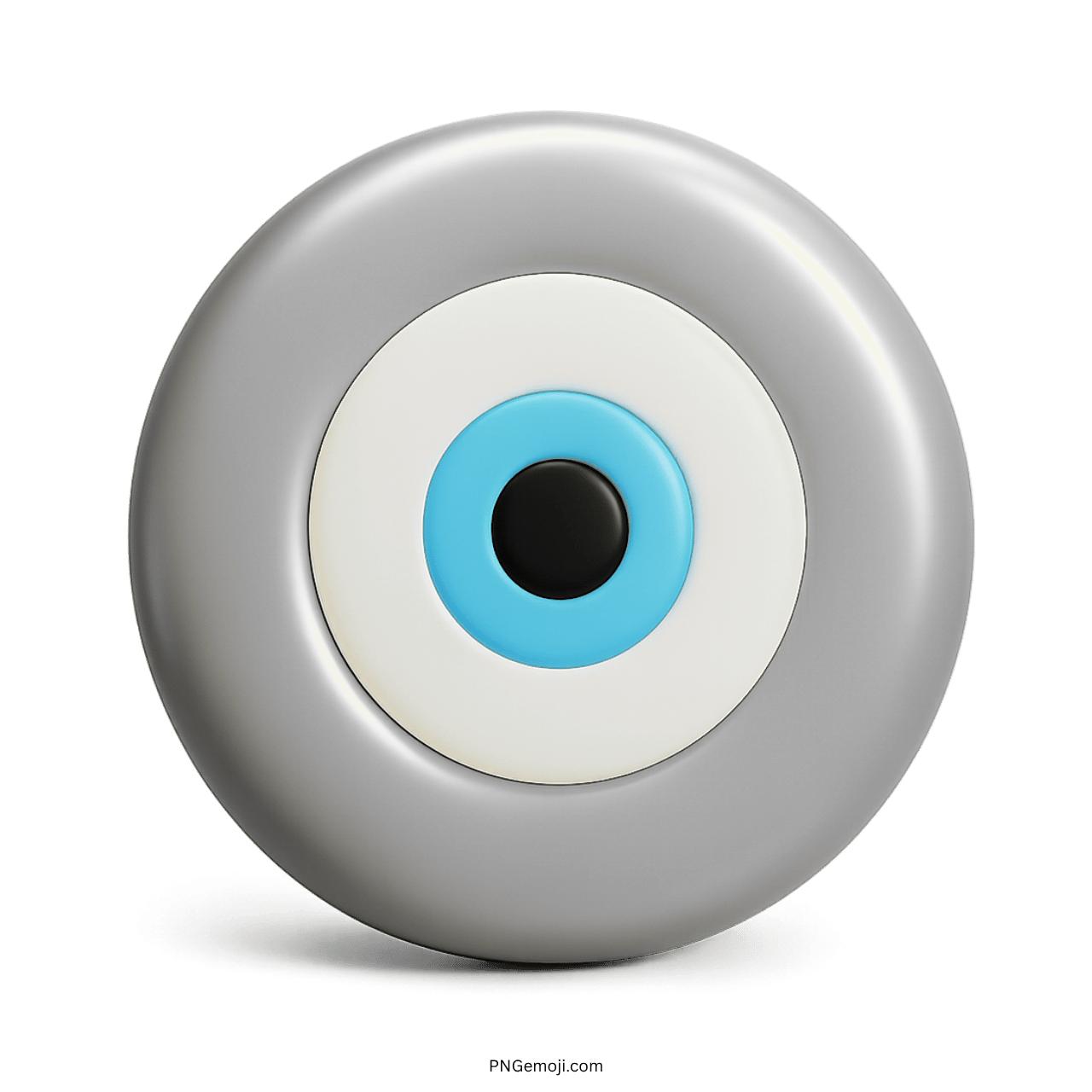 3D silver evil eye emoji with blue charm for protection and stylish digital design