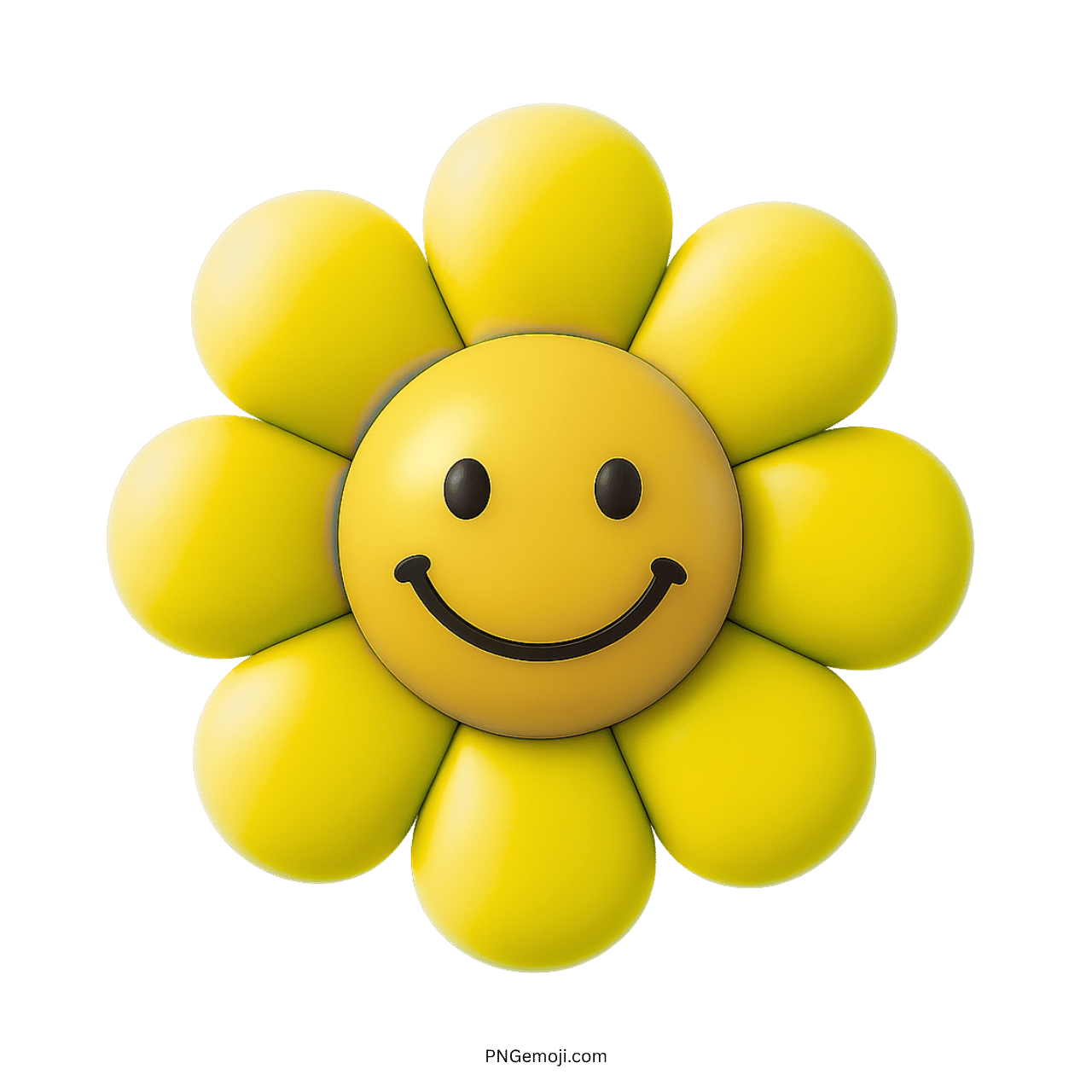  Smiley flower emoji with yellow face and yellow petals