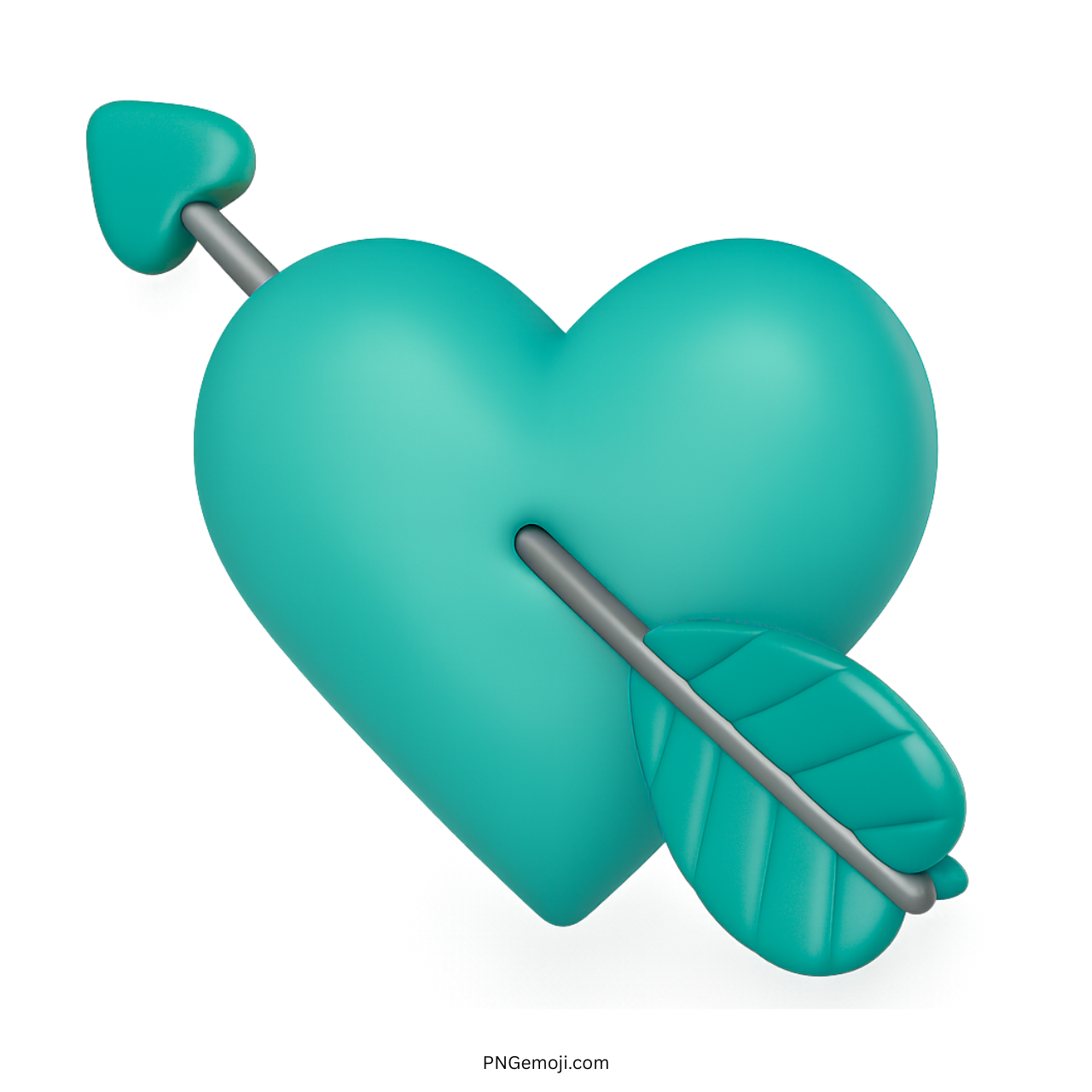 Teal heart emoji with blue arrow representing cool emotions, refreshing love, and renewal