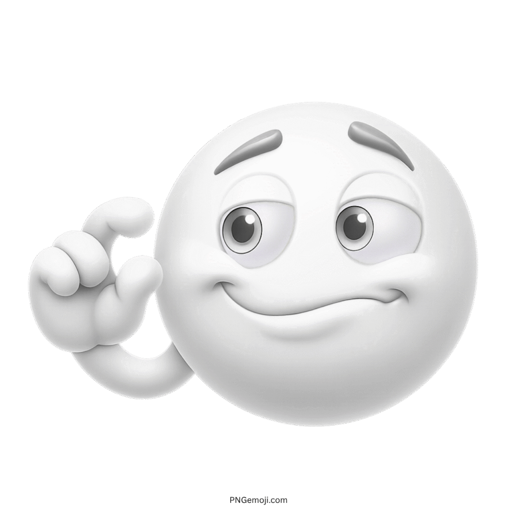 White emoji with hand gesture showing “this much” and a confident smirk