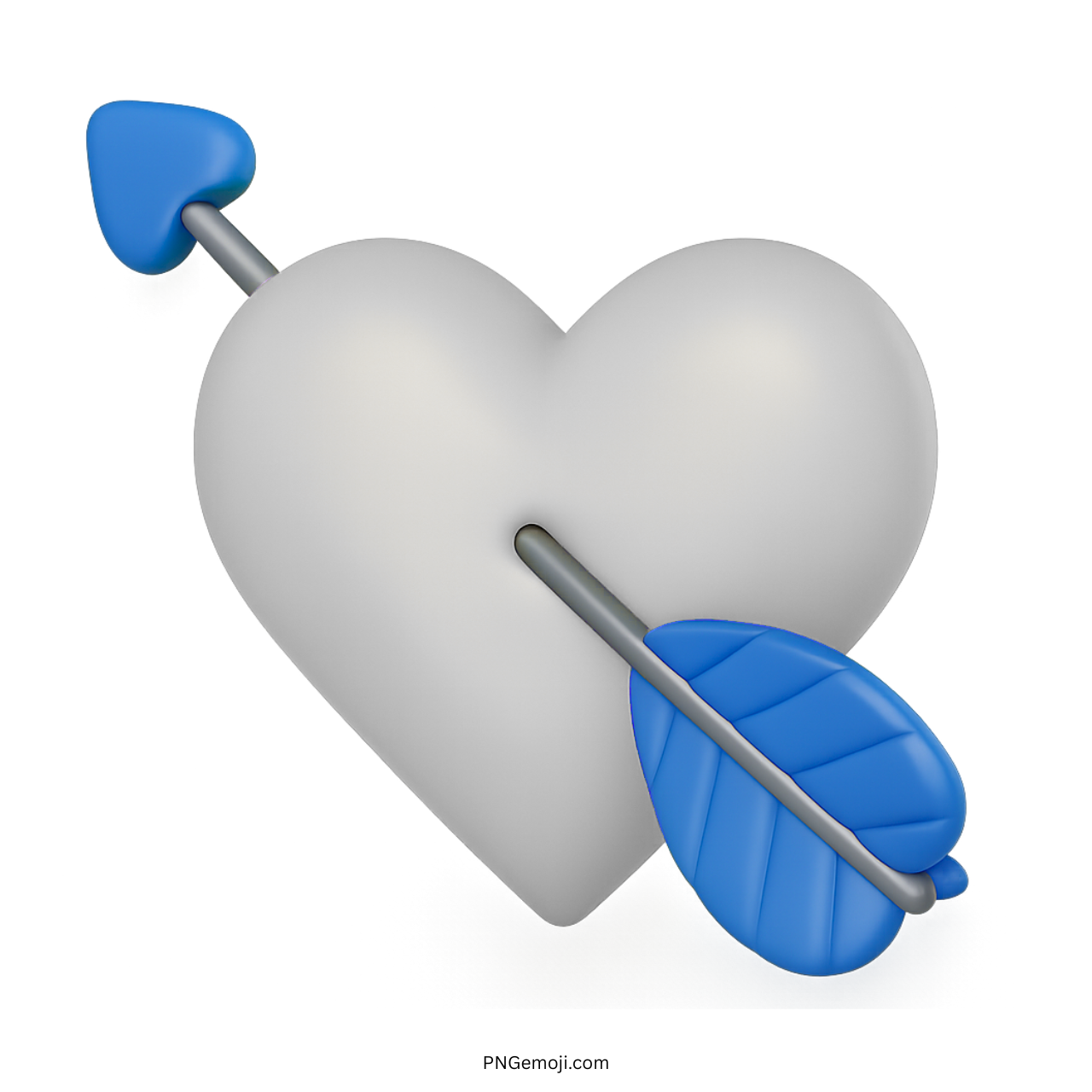 White heart emoji with blue arrow symbolizing pure love, peace, and honest emotions