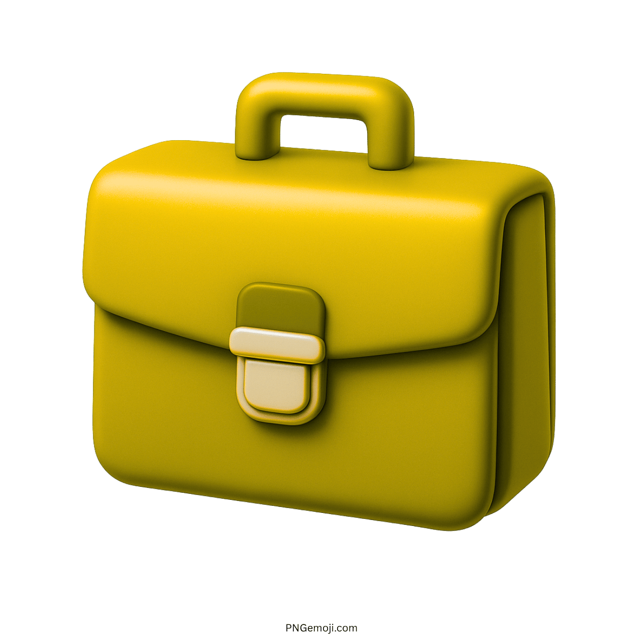 3D yellow briefcase emoji with a handle and clasp on a transparent background.