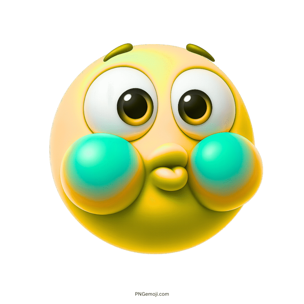 Yellow seasick smiley emoji with puffed cheeks and funny cartoon-style sick face
