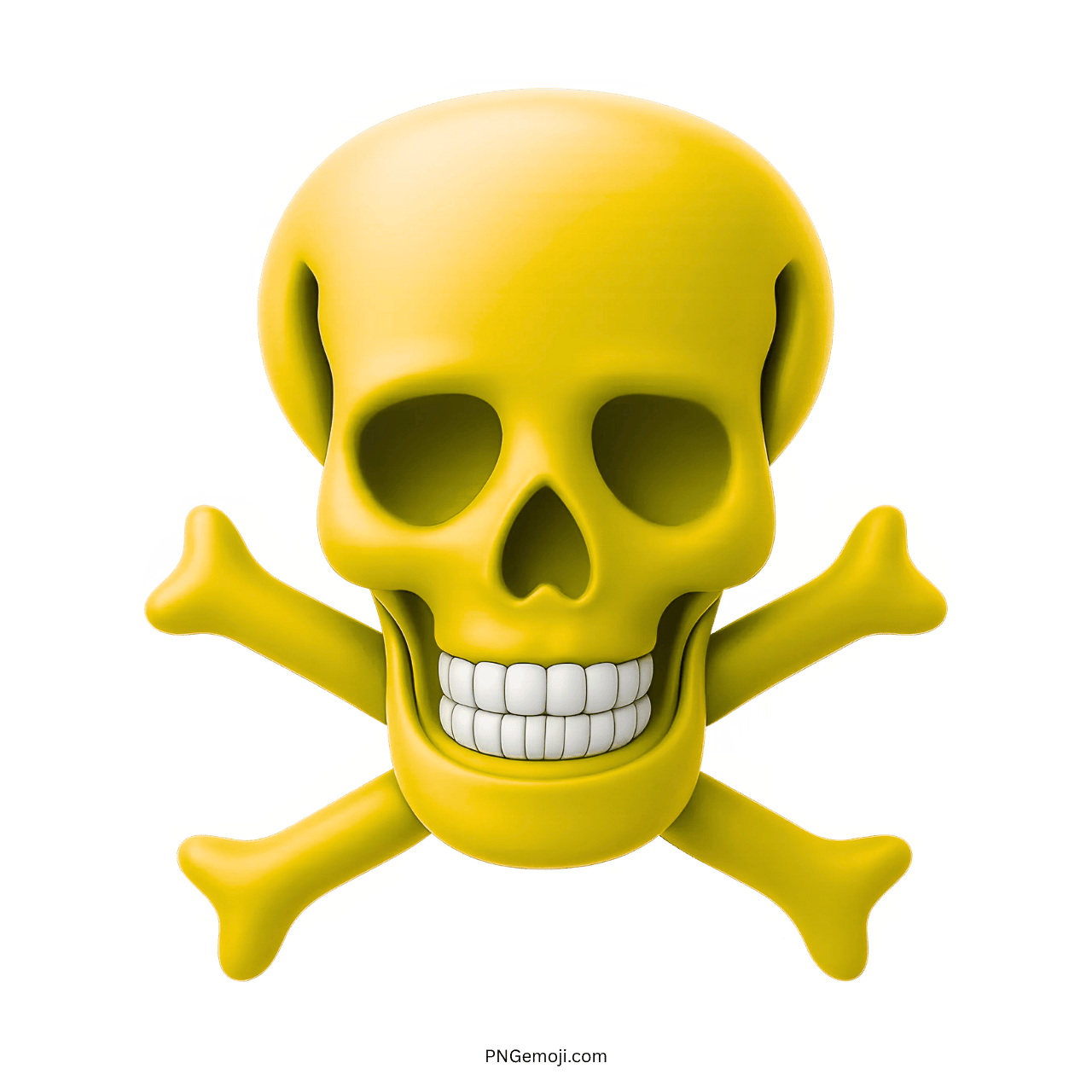 Yellow skull and crossbones emoji representing danger, toxic hazard, or deadly warning symbol.