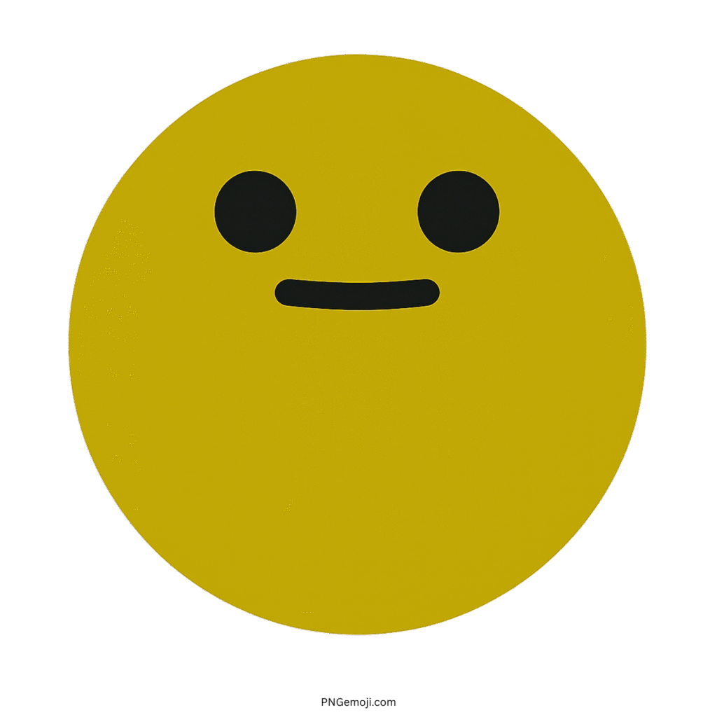 Yellow smile TikTok emoji face with minimal expression and transparent background PNG