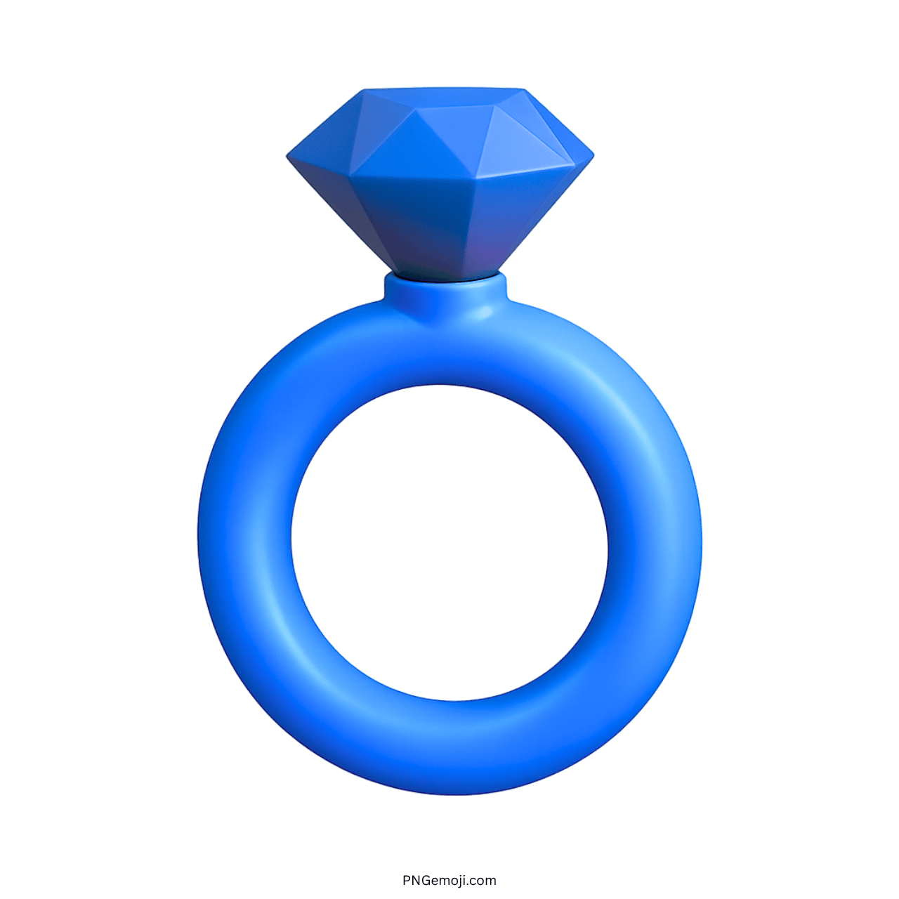3D blue diamond ring emoji PNG with transparent background clipart for digital use