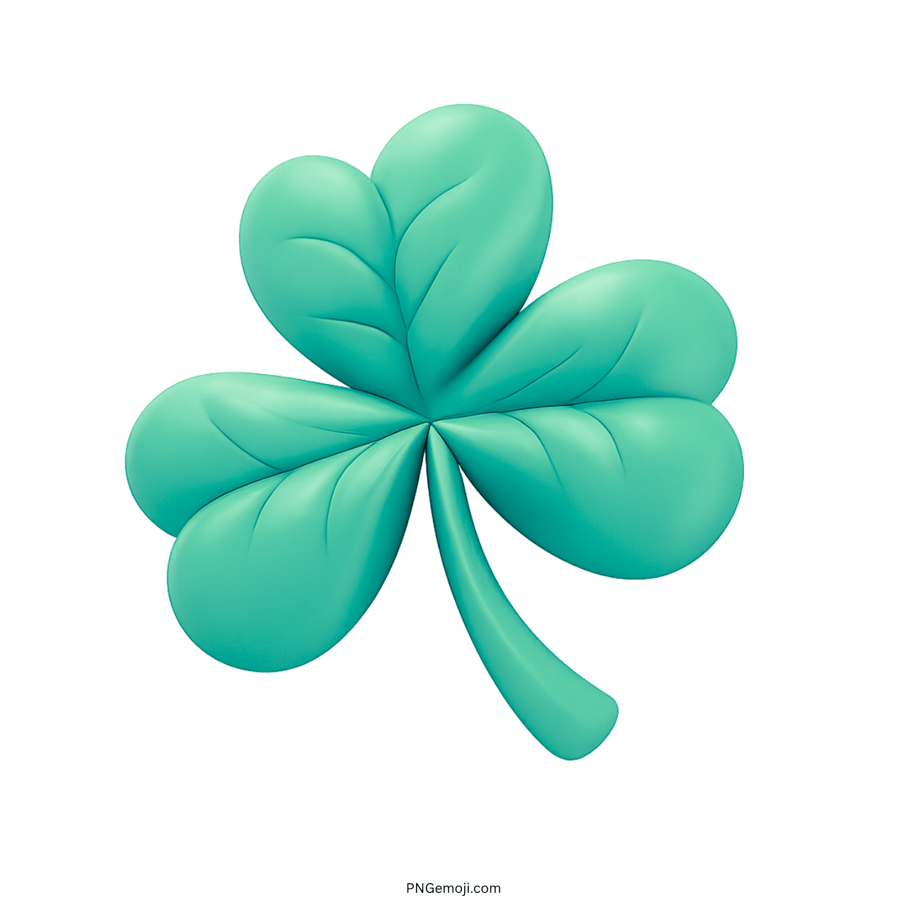 3D blue shamrock clover emoji with heart leaves for luck and celebration