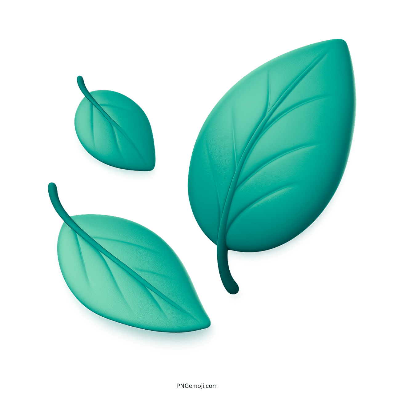3D fallen leaf emoji PNG with transparent background for autumn and seasonal design projects