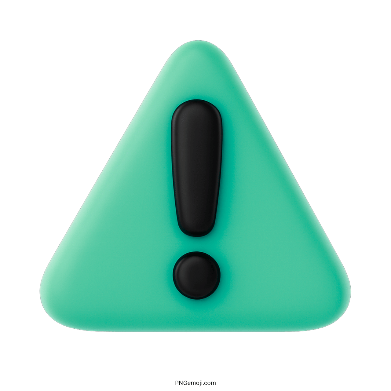 3D green warning triangle with black exclamation emoji symbol