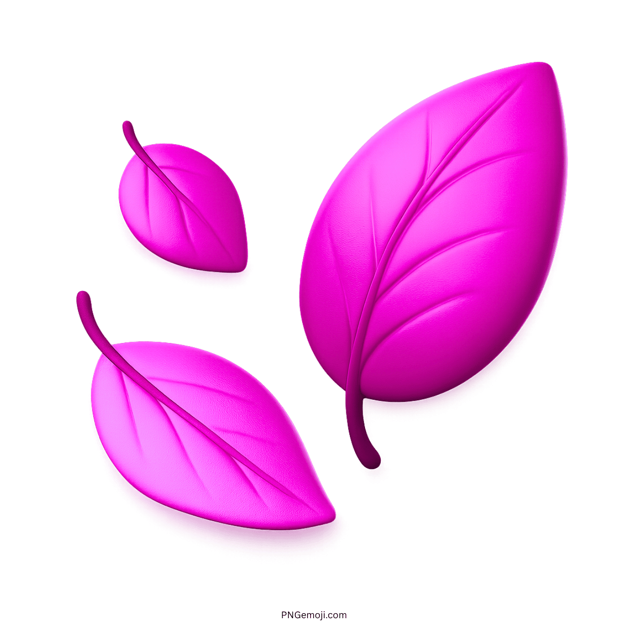 3D pink fallen leaf emoji PNG with transparent background high quality clipart image