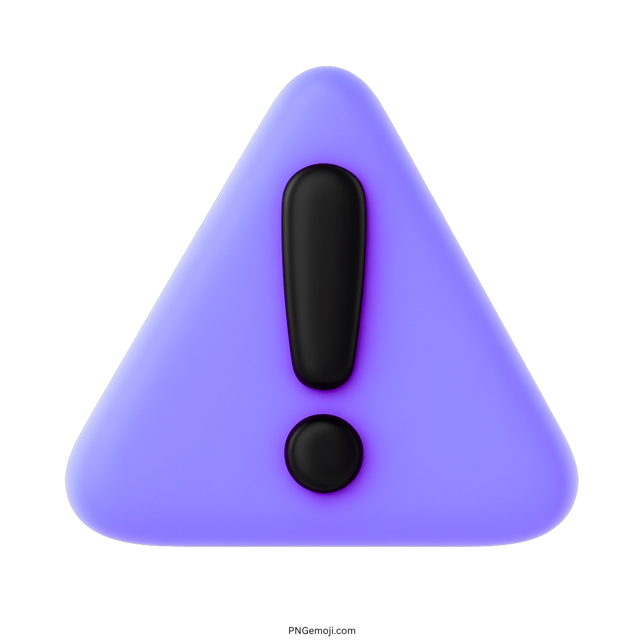 3D purple warning triangle emoji with black exclamation mark