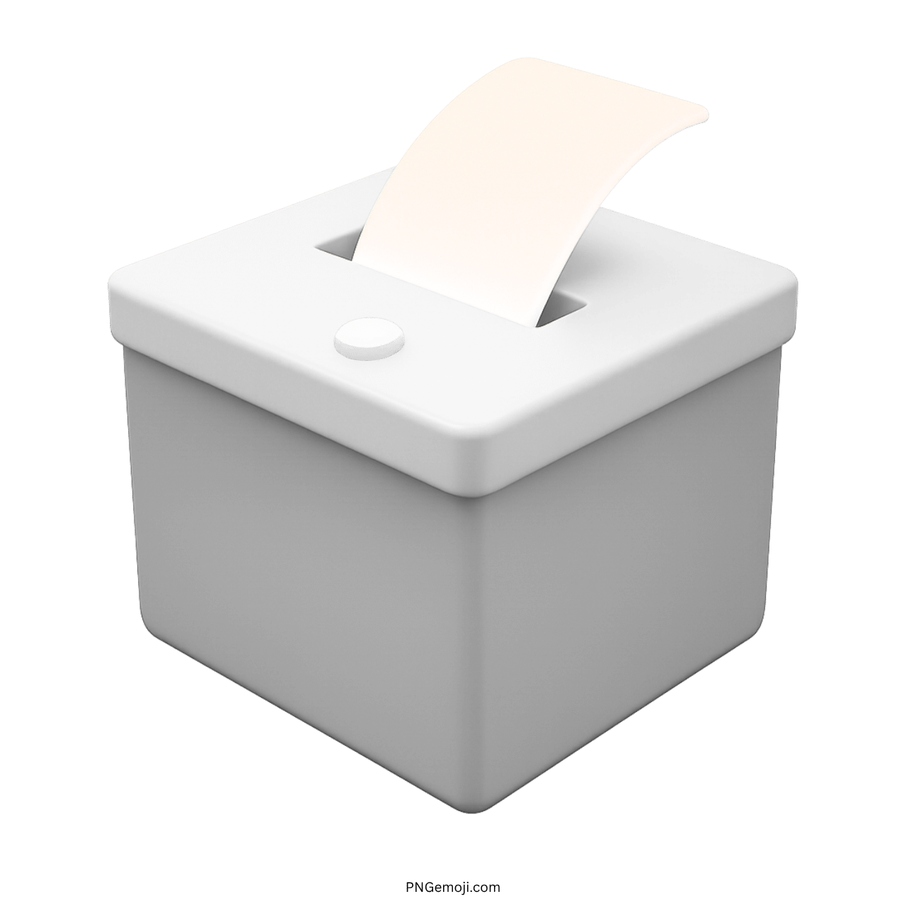 3D vote ballot box emoji with paper slip, election and voting symbol icon