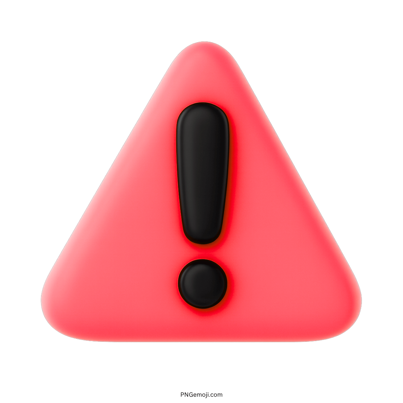 3D red warning triangle emoji with black exclamation icon