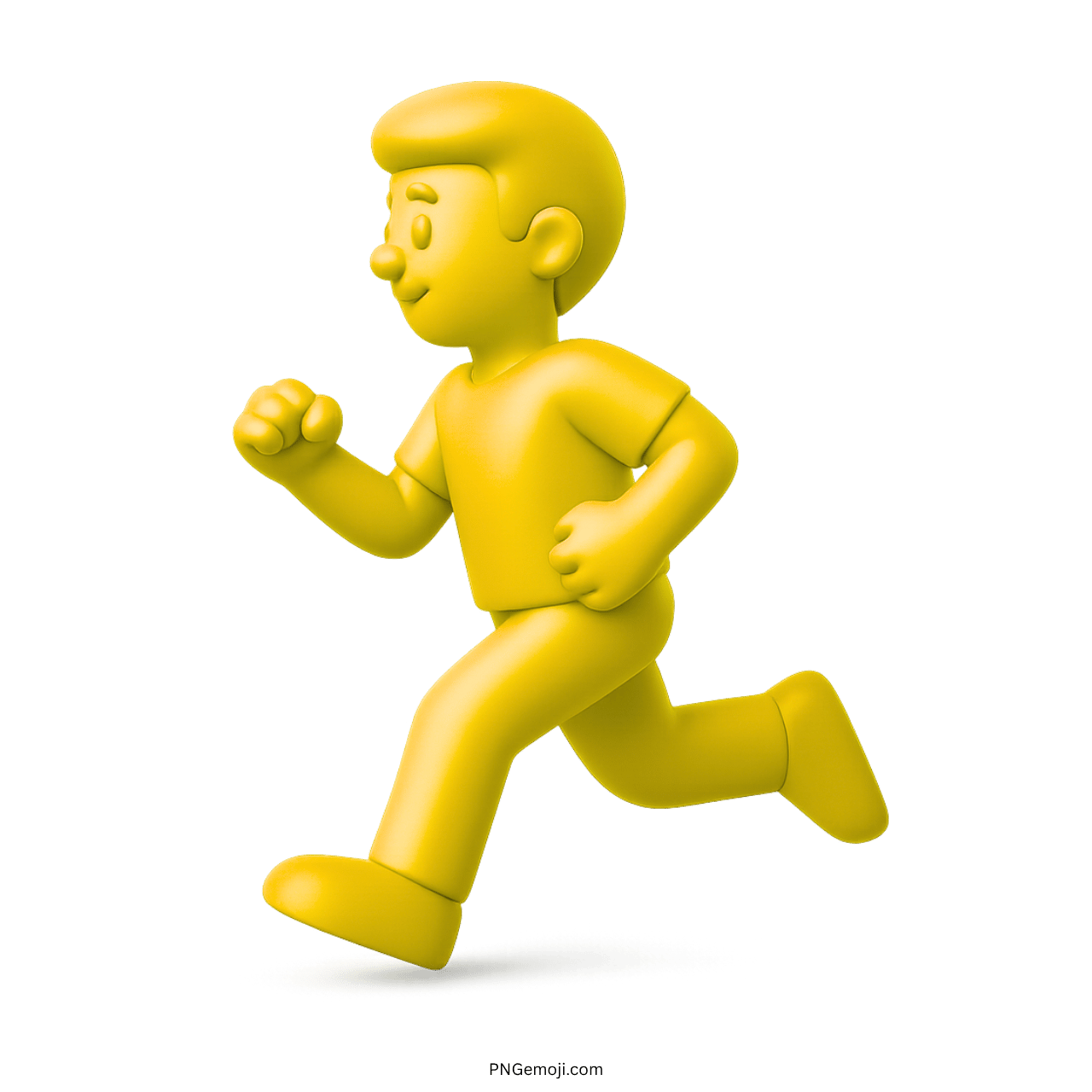 3D yellow running man emoji with cheerful energy on transparent background