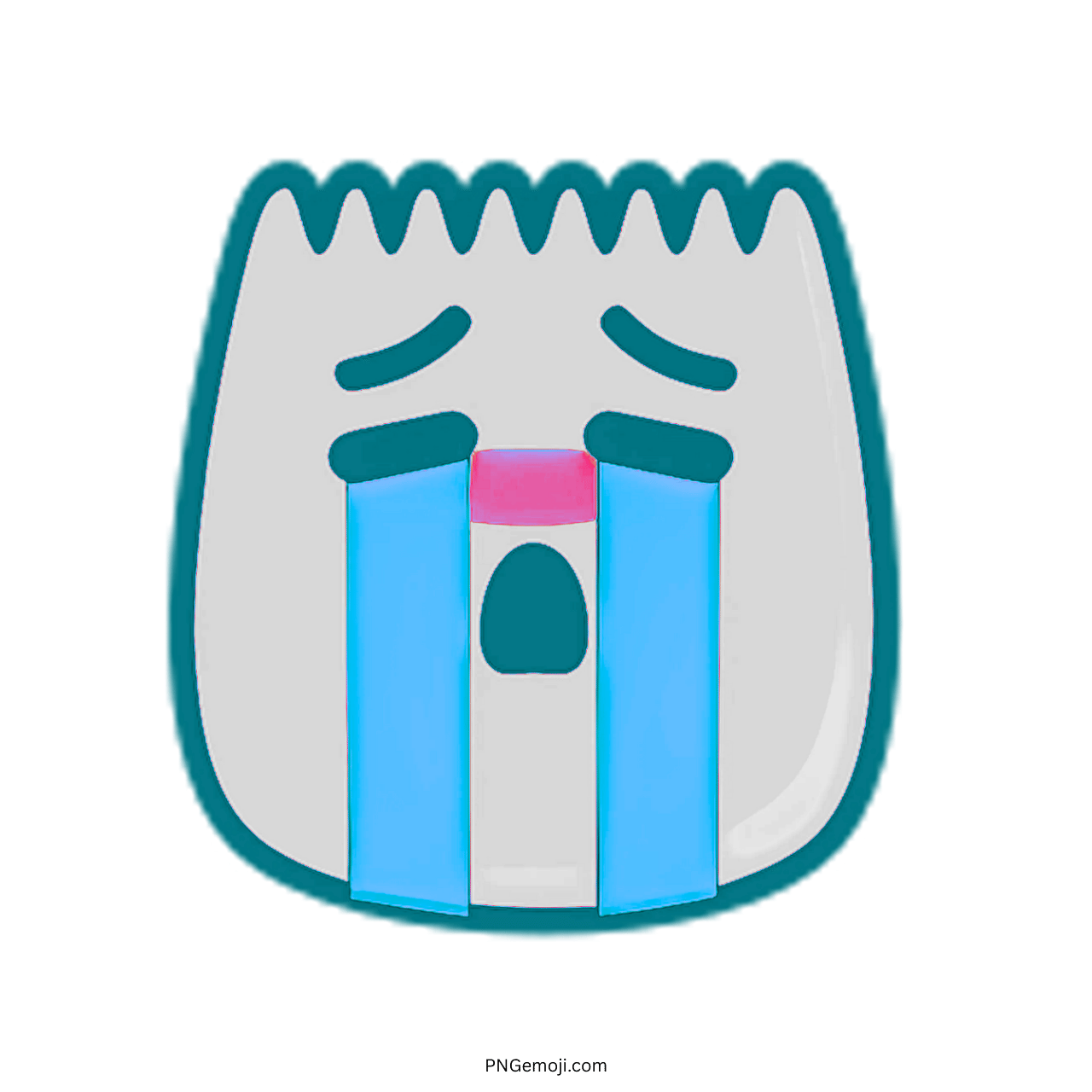 Blue Tears TikTok Emoji with Sad Expression