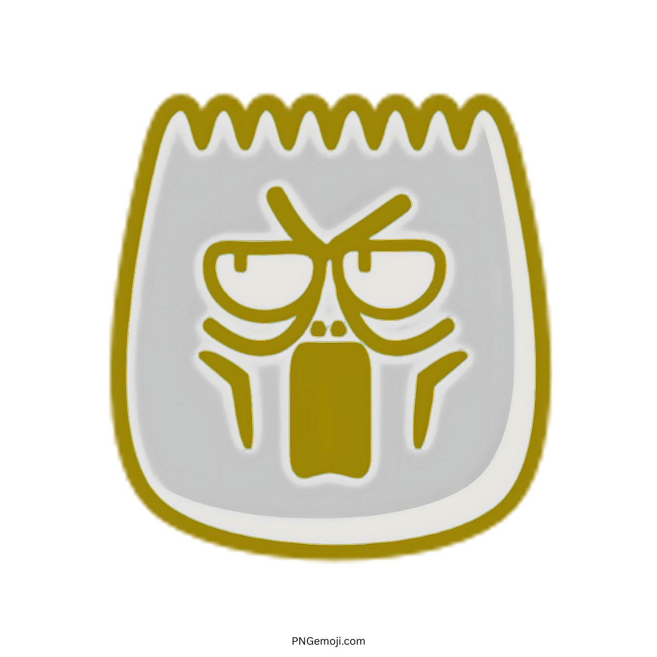 Astonish TikTok emoji with exaggerated facial expression in 3D, yellow outline, PNG with transparent background.