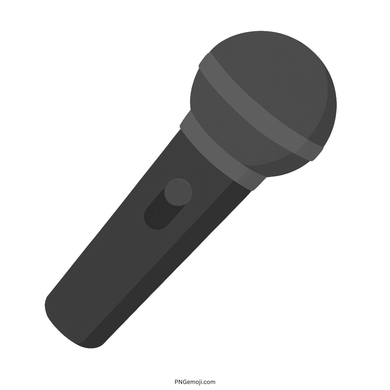 Black 3D microphone emoji icon with sleek modern design and transparent background