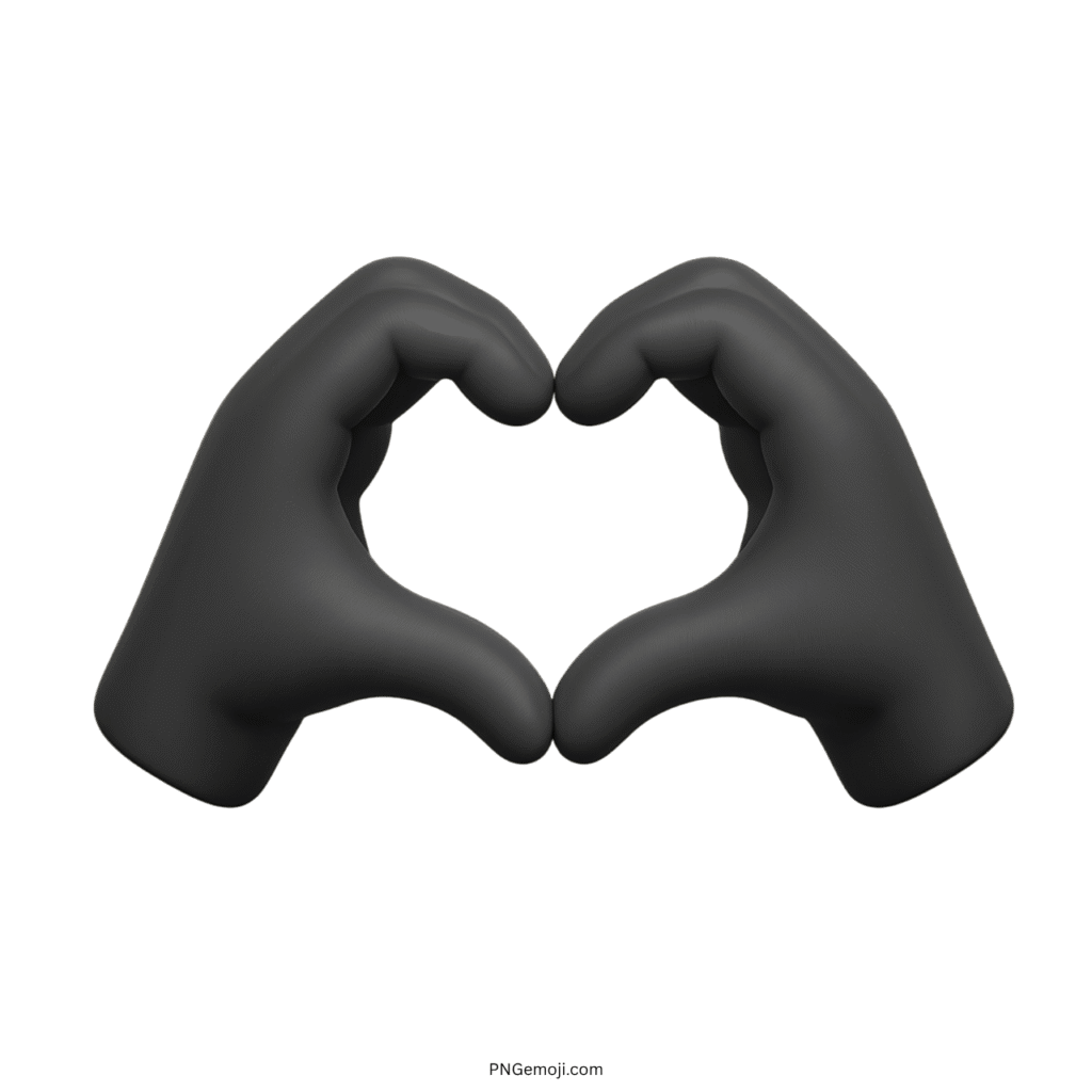 Black heart hand emoji with two hands forming a heart shape