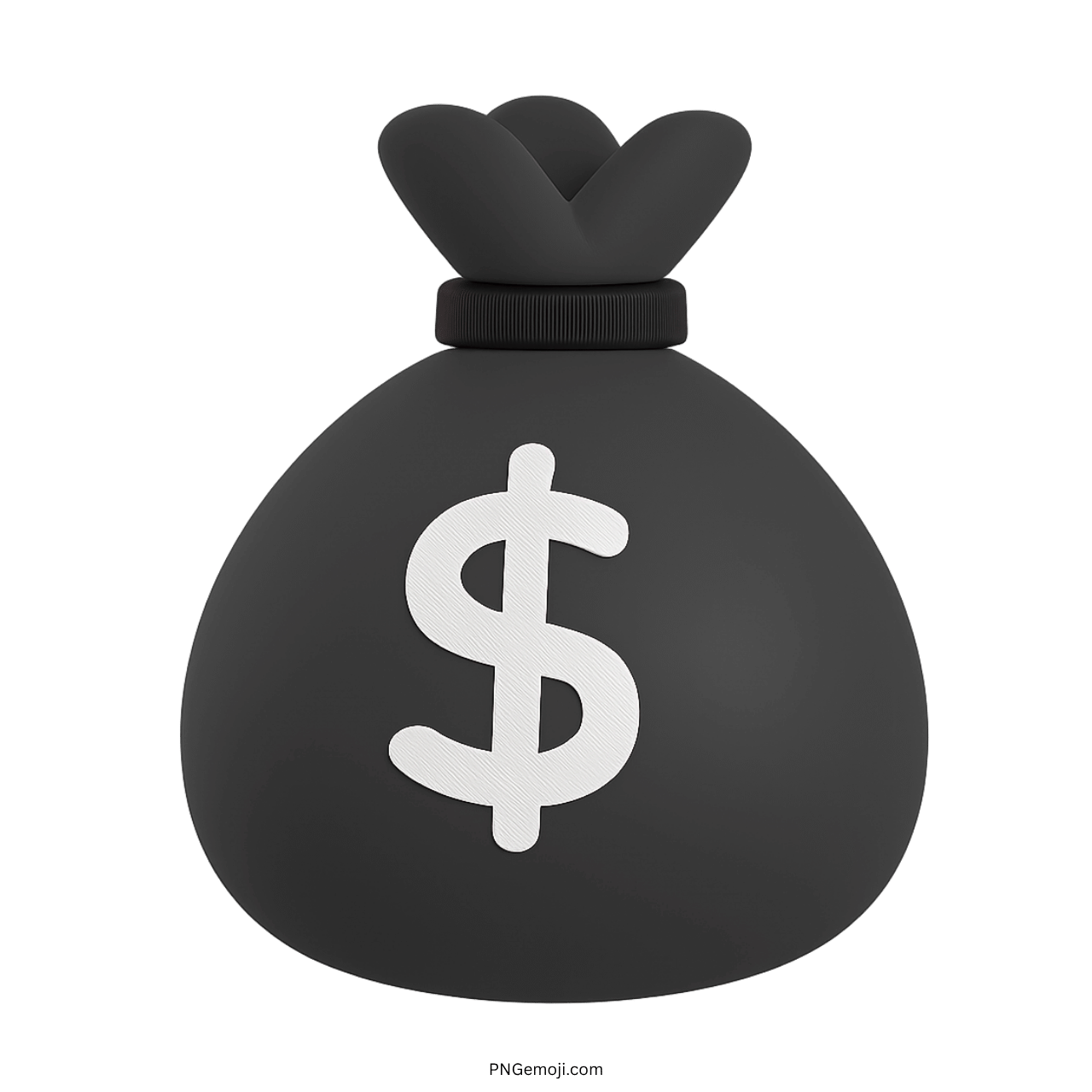 Black money bag with a dollar sign emoji, representing wealth and finance.