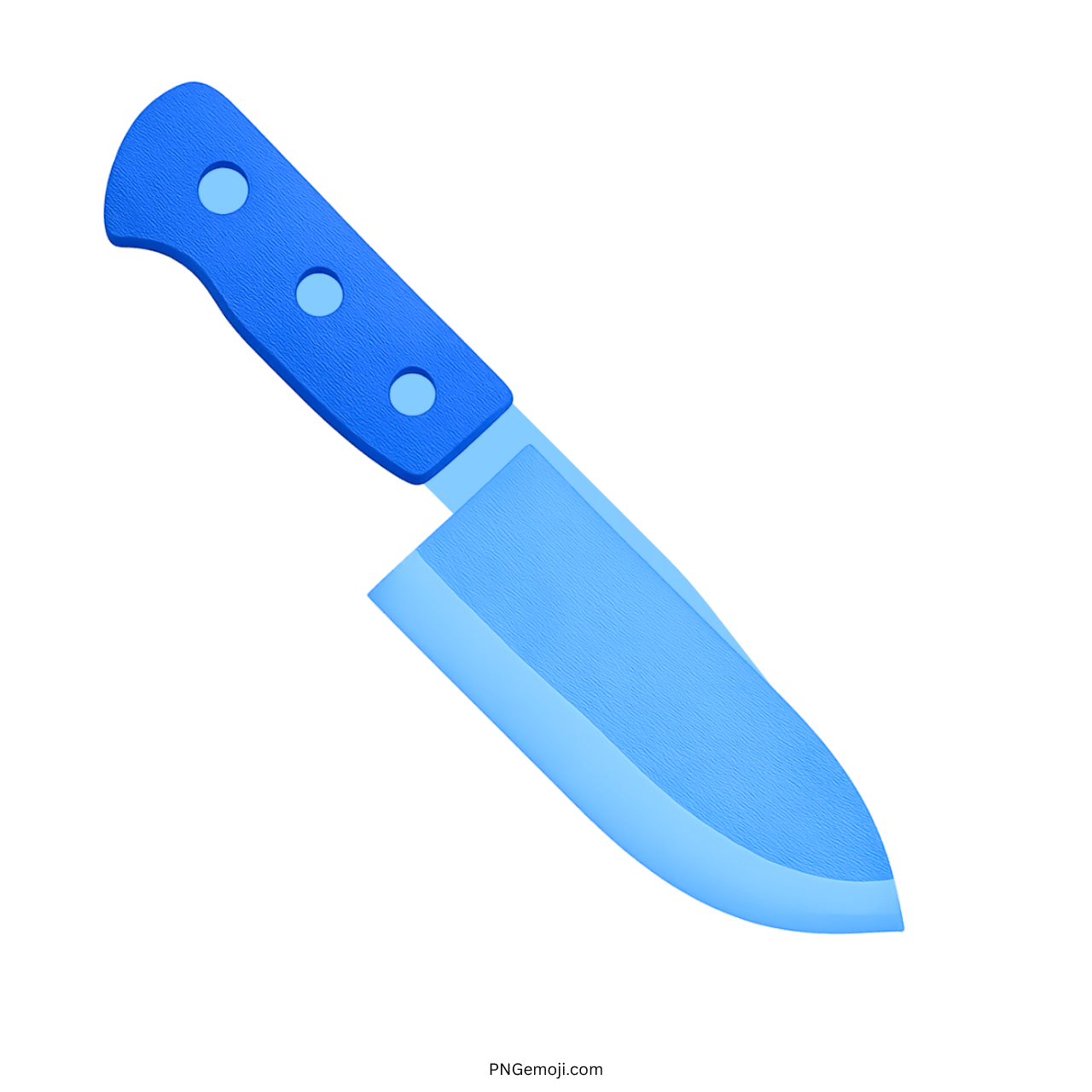 3D blue knife emoji PNG with a clean transparent background for digital designs