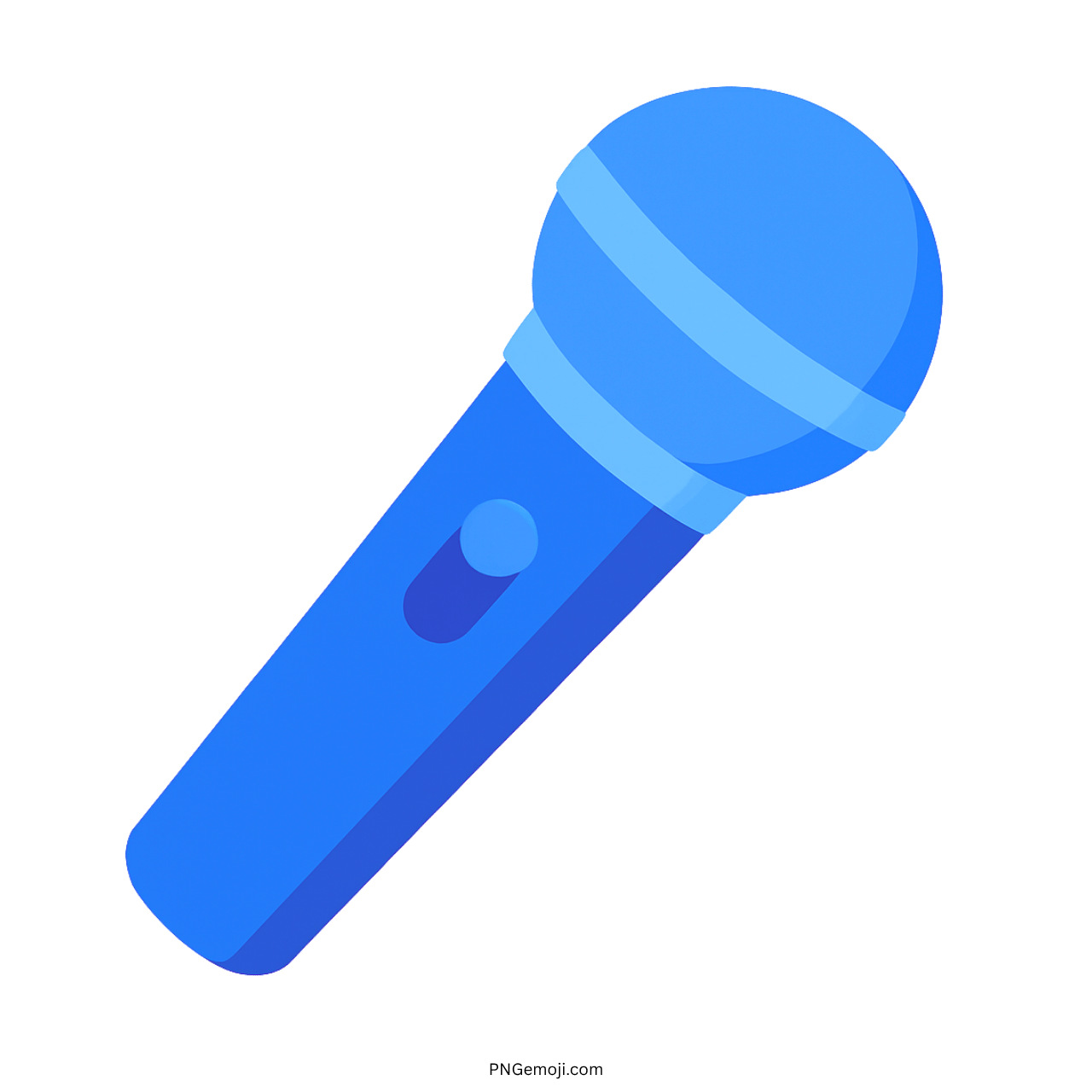 Blue 3D microphone emoji icon with modern style and clear transparent background