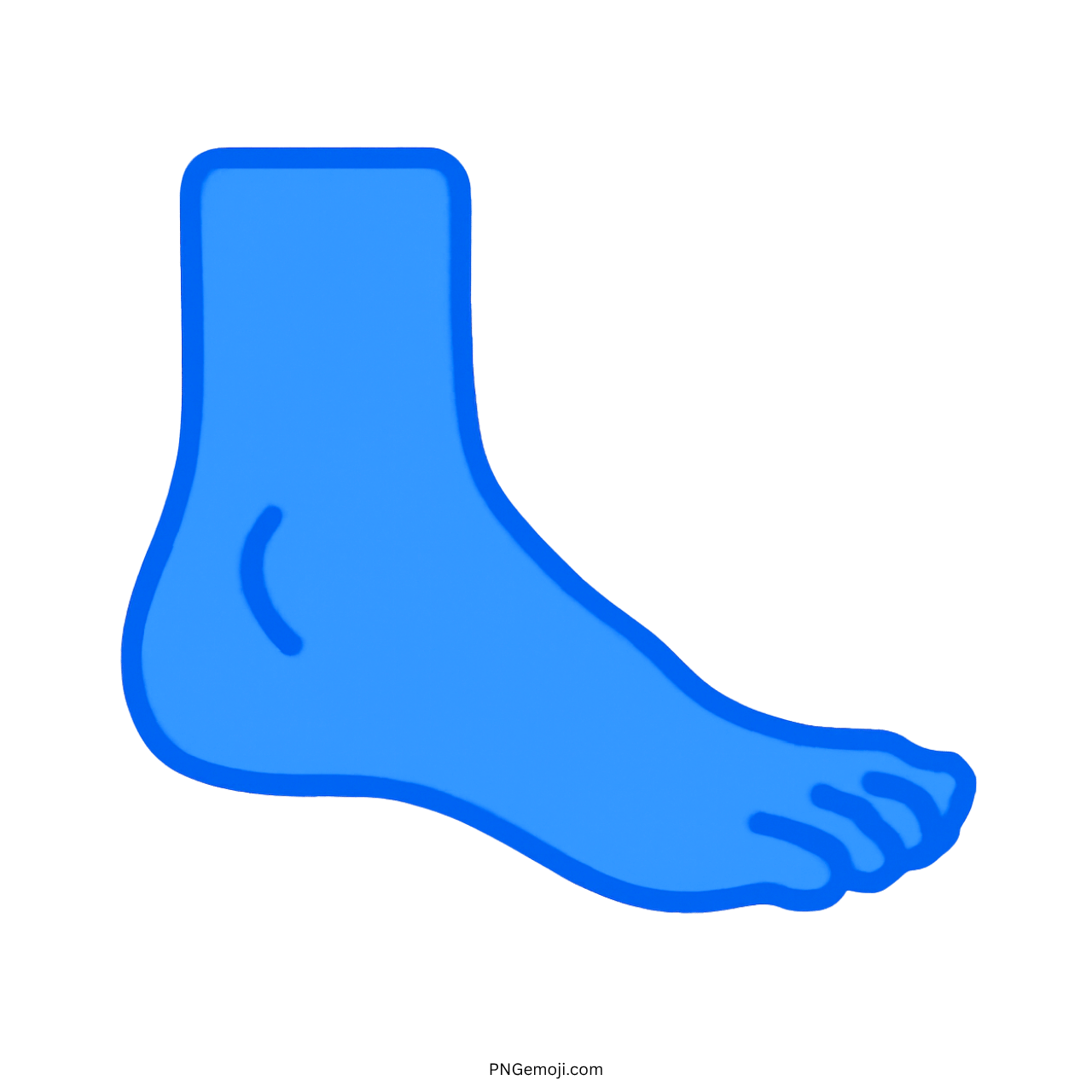 3D blue foot emoji with transparent background, simple and modern design