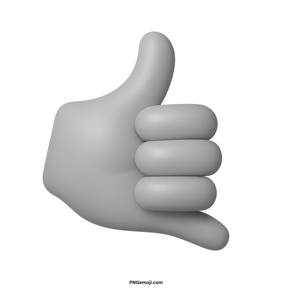 3D white call me hand emoji symbol showing phone gesture communication icon