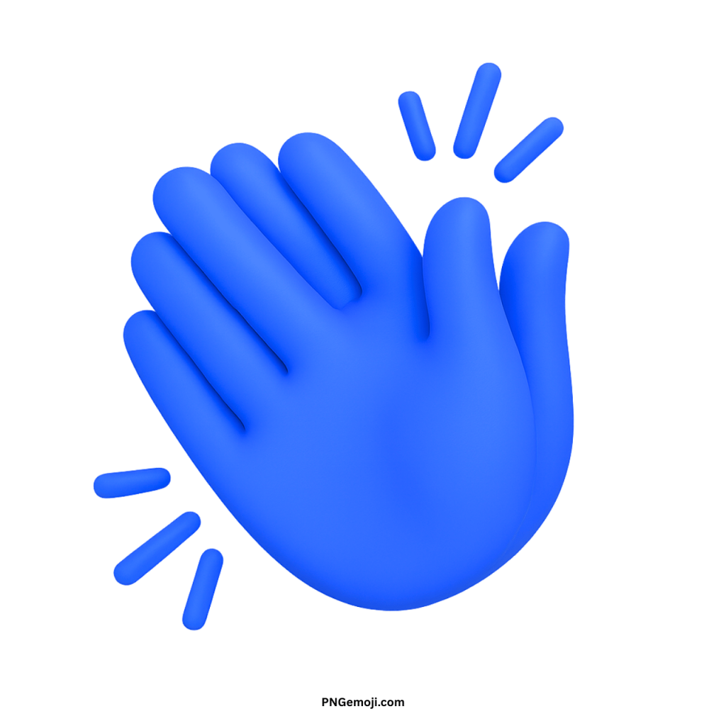 3D blue clapping hands emoji applause symbol for celebration, appreciation, and positive reactions
