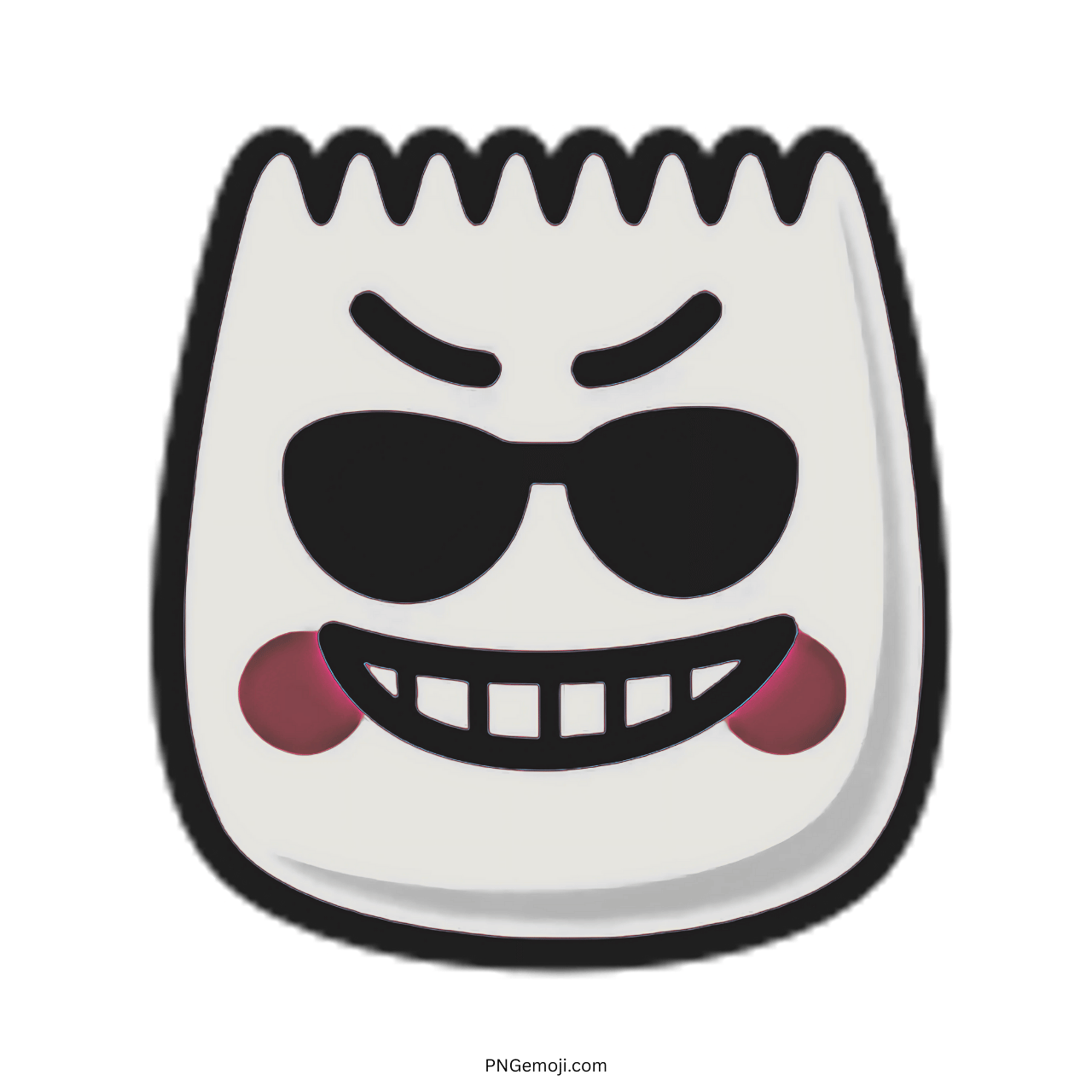 Cool TikTok Emoji with black sunglasses and a mischievous grin.