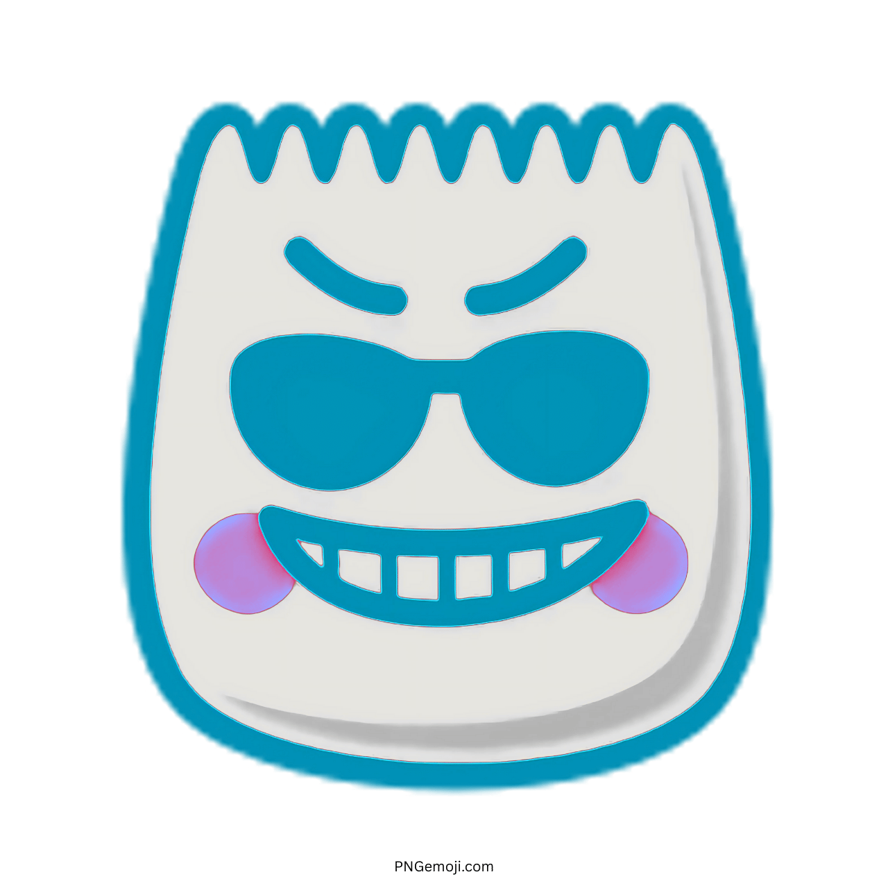 Cool TikTok Emoji with blue sunglasses and a cheeky grin.