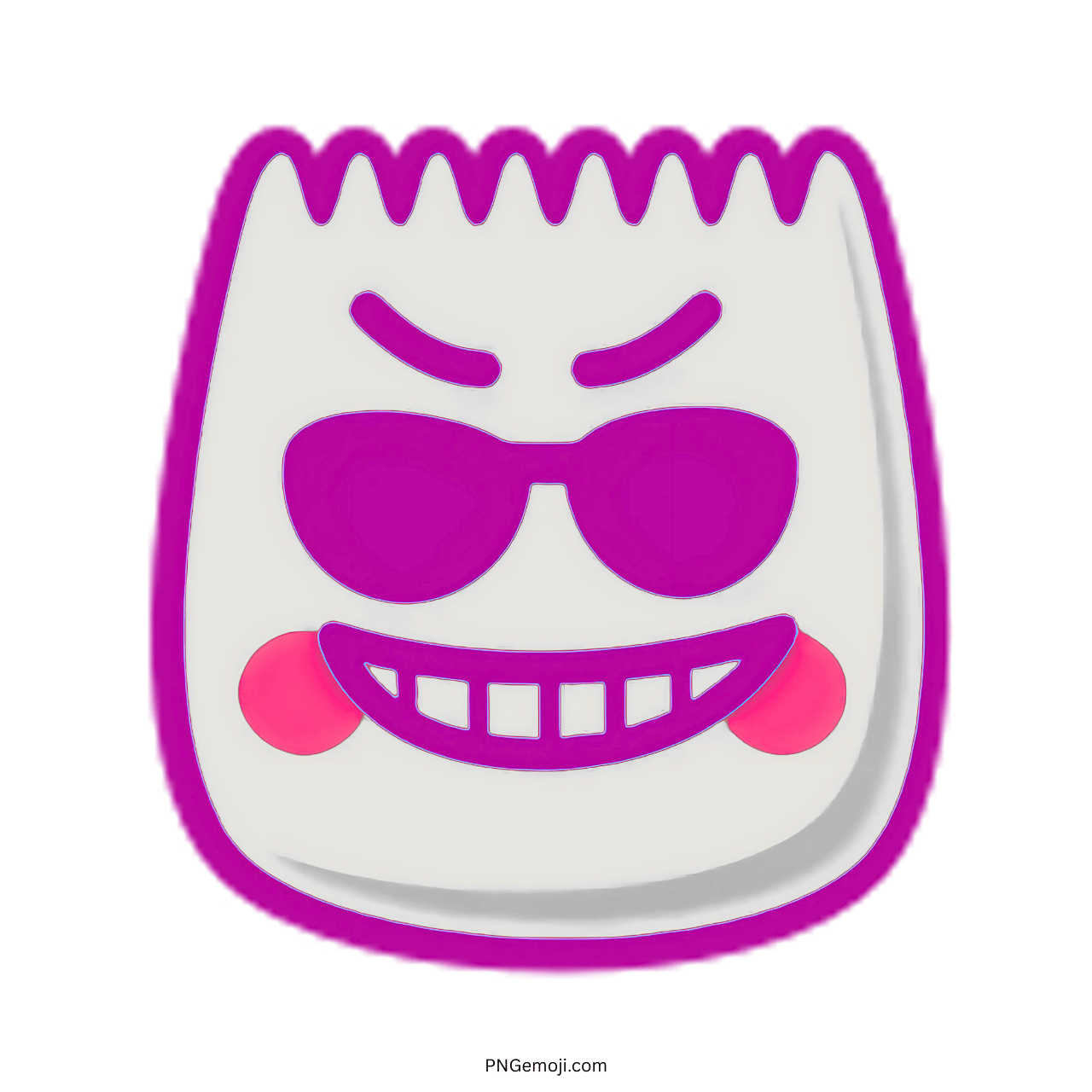 Cool TikTok Emoji with purple sunglasses and a cheeky grin