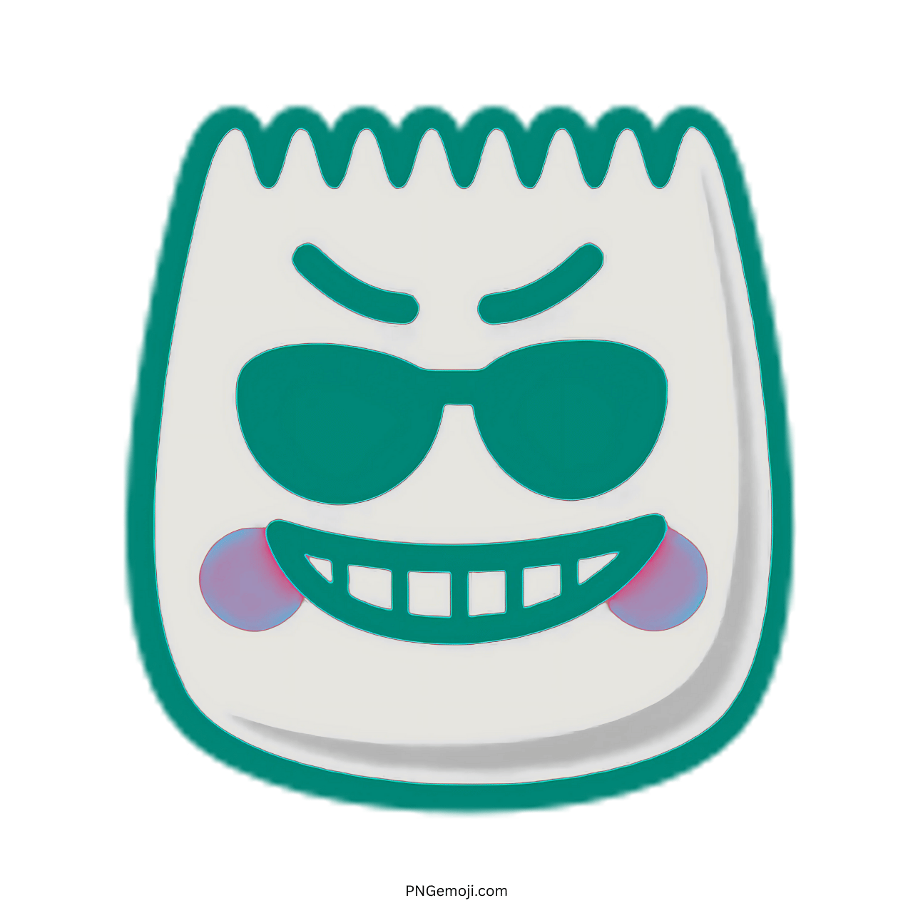 Cool TikTok emoji with sunglasses, playful expression, and tongue out in PNG format