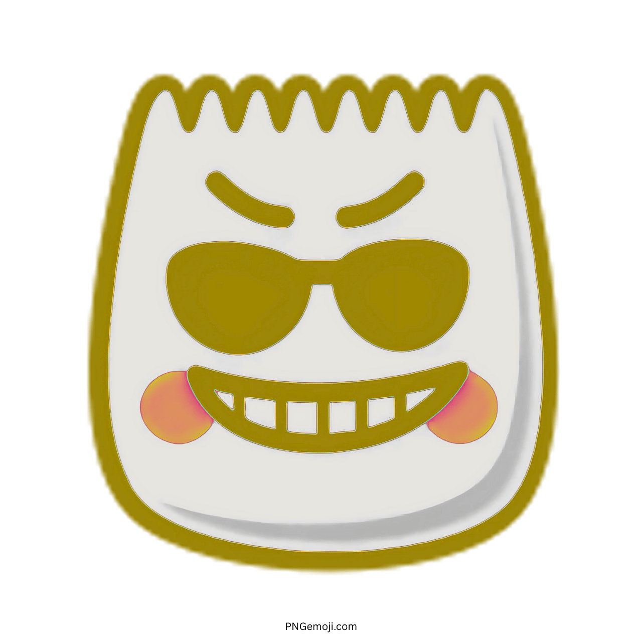 Cool TikTok Emoji with yellow sunglasses and a mischievous smile.