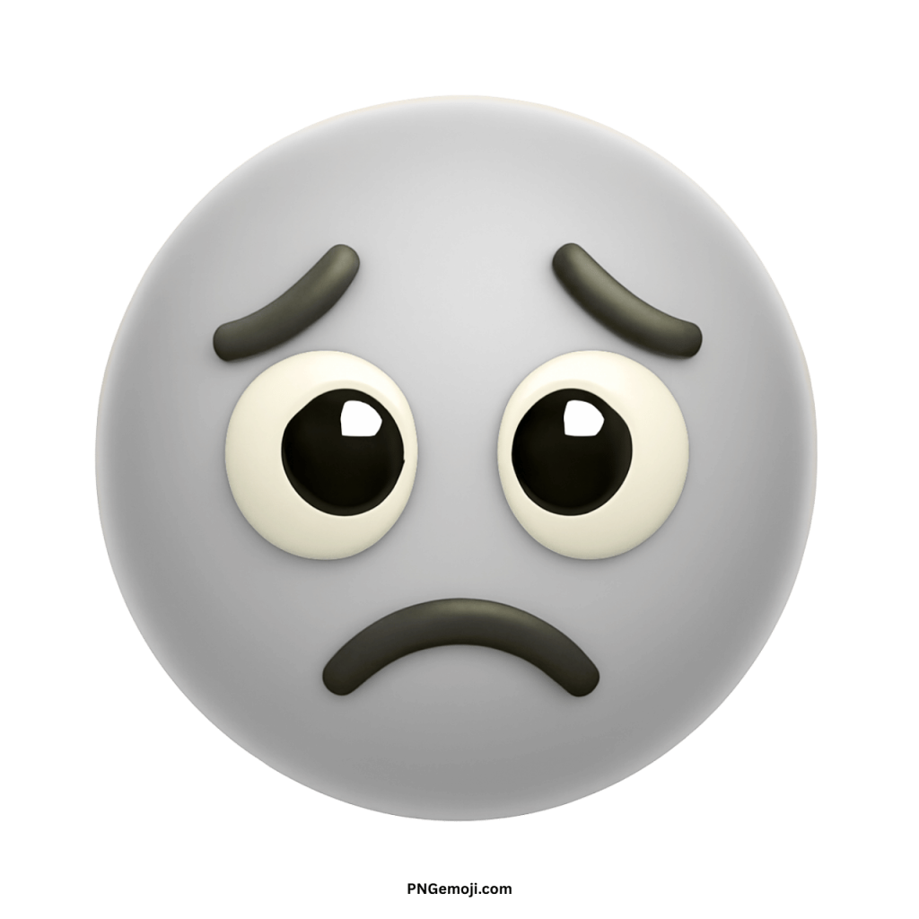 Disappointed face emoji with sad eyes and frown expressing unhappiness and regret