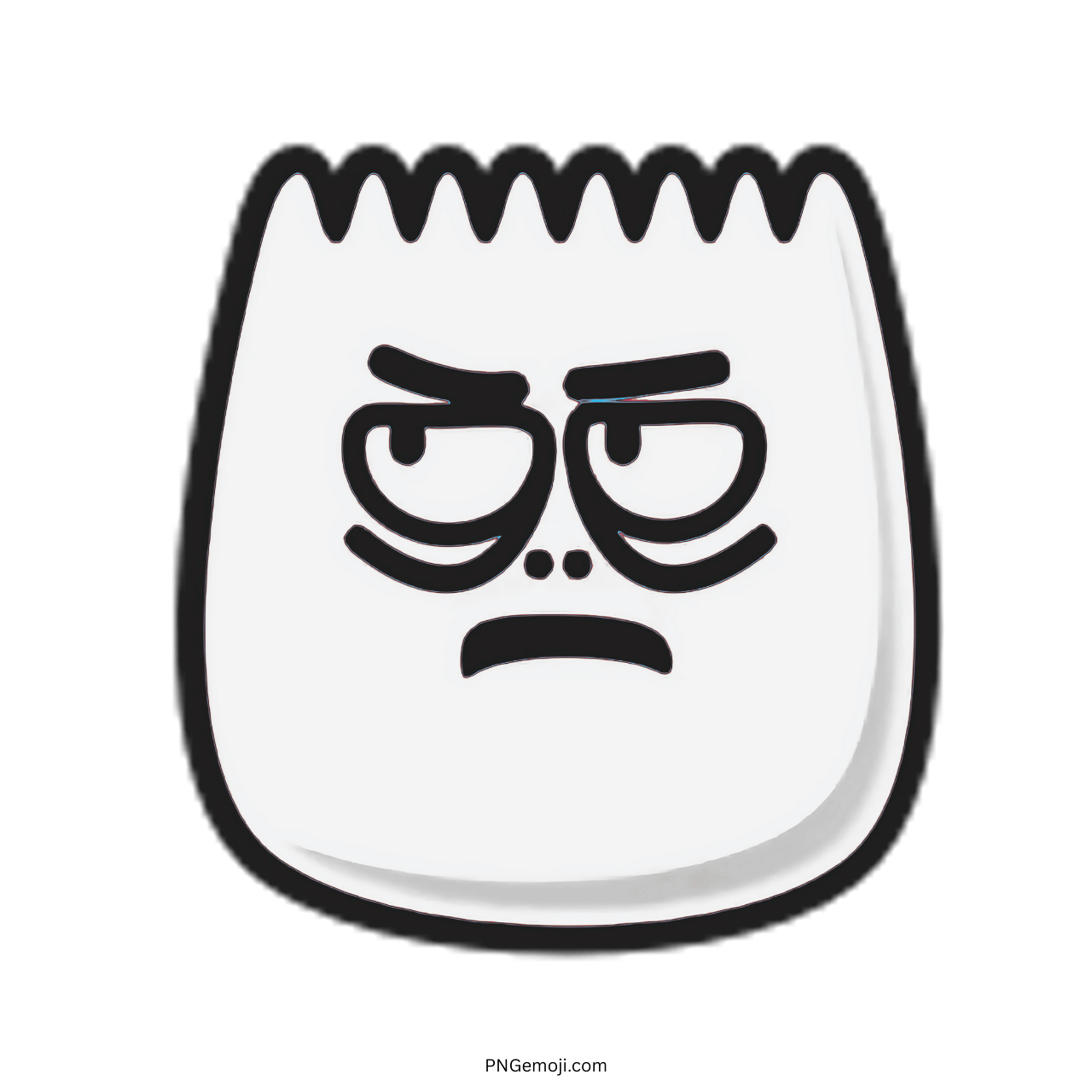 Disdain TikTok emoji with black frown face and bold outline