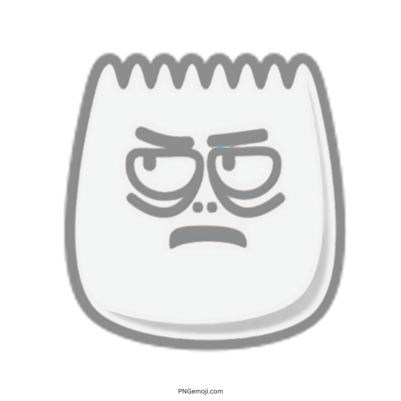 Disdain TikTok emoji with gray frown face and bold outline