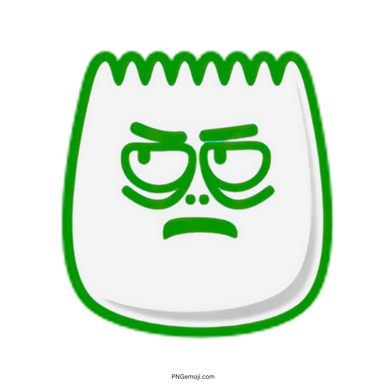 Disdain TikTok emoji with green frown face and bold outline