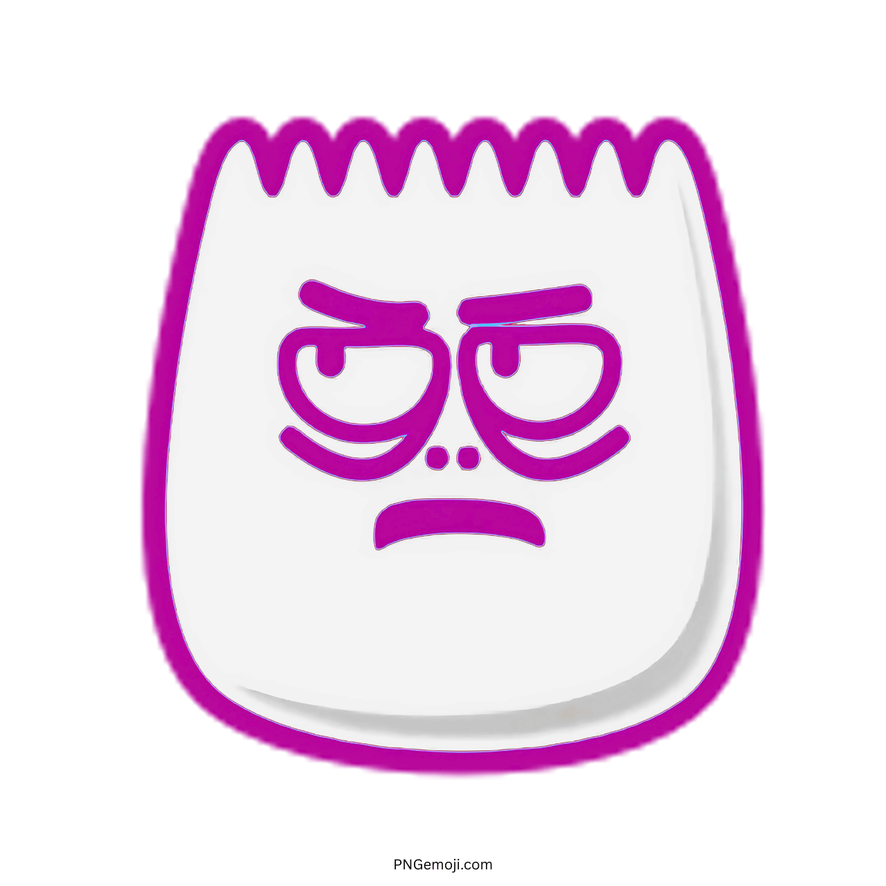 Disdain TikTok emoji with purple frown face and thick outline