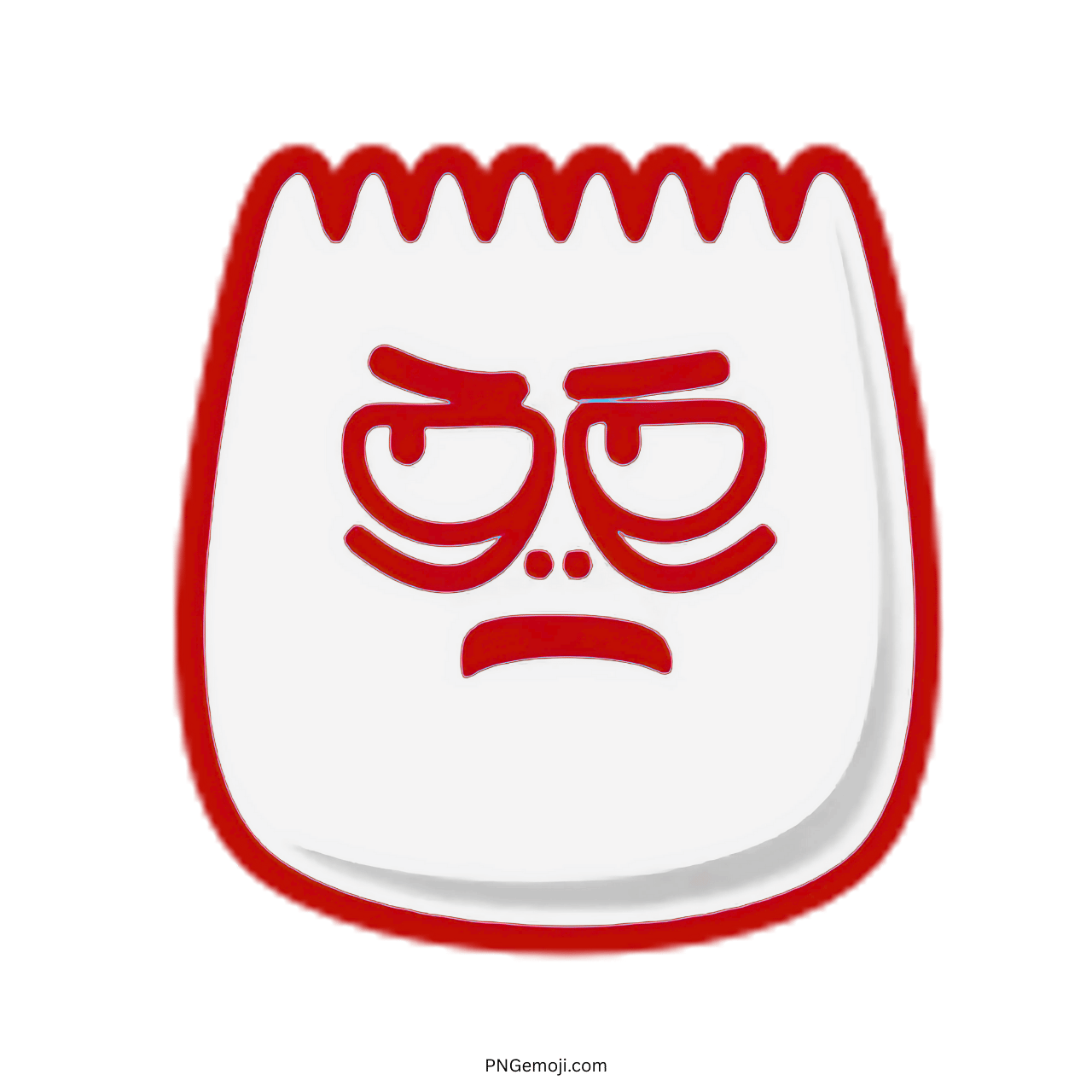 Disdain TikTok emoji with red frown face and bold outline