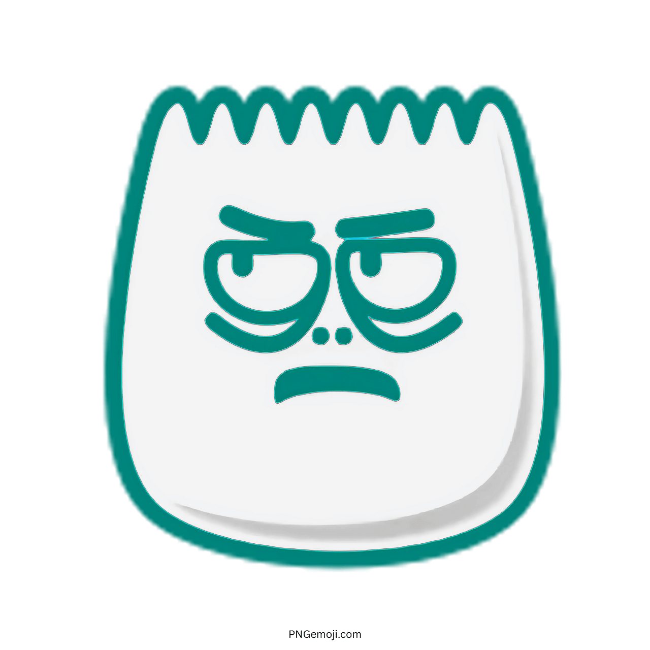 Disdain TikTok emoji with teal frown face and bold outline