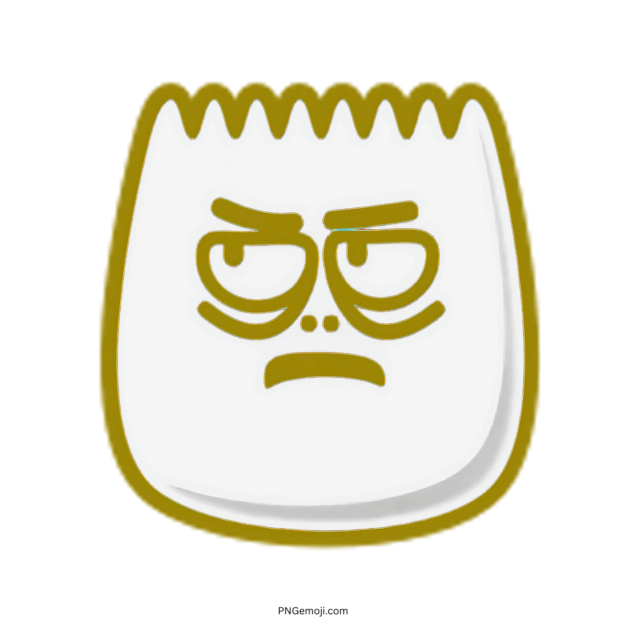 Disdain TikTok emoji with yellow frown face and bold outline